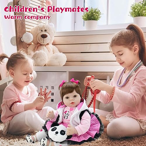 Miniatura 5 de Aori 2.0 Muñecas de bebé Reborn de 22 pulgadas de vinilo suave realista para niños a partir de 3 años