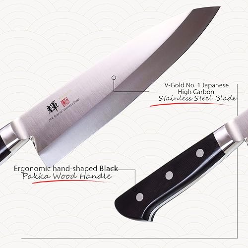 Miniatura 4 de Kagayaki - Cuchillo de chef japonés, KG-15, cuchillo profesional Deba VG-1, cuchillo de cocina profesional de acero inoxidable japonés de alto