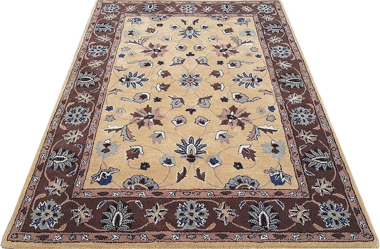 AAHAN CARPET, Handmade Carpet, Qualities and Woollen Design Carpet for Living Room and Hall (4x4 feet) Green Beige-picture-34