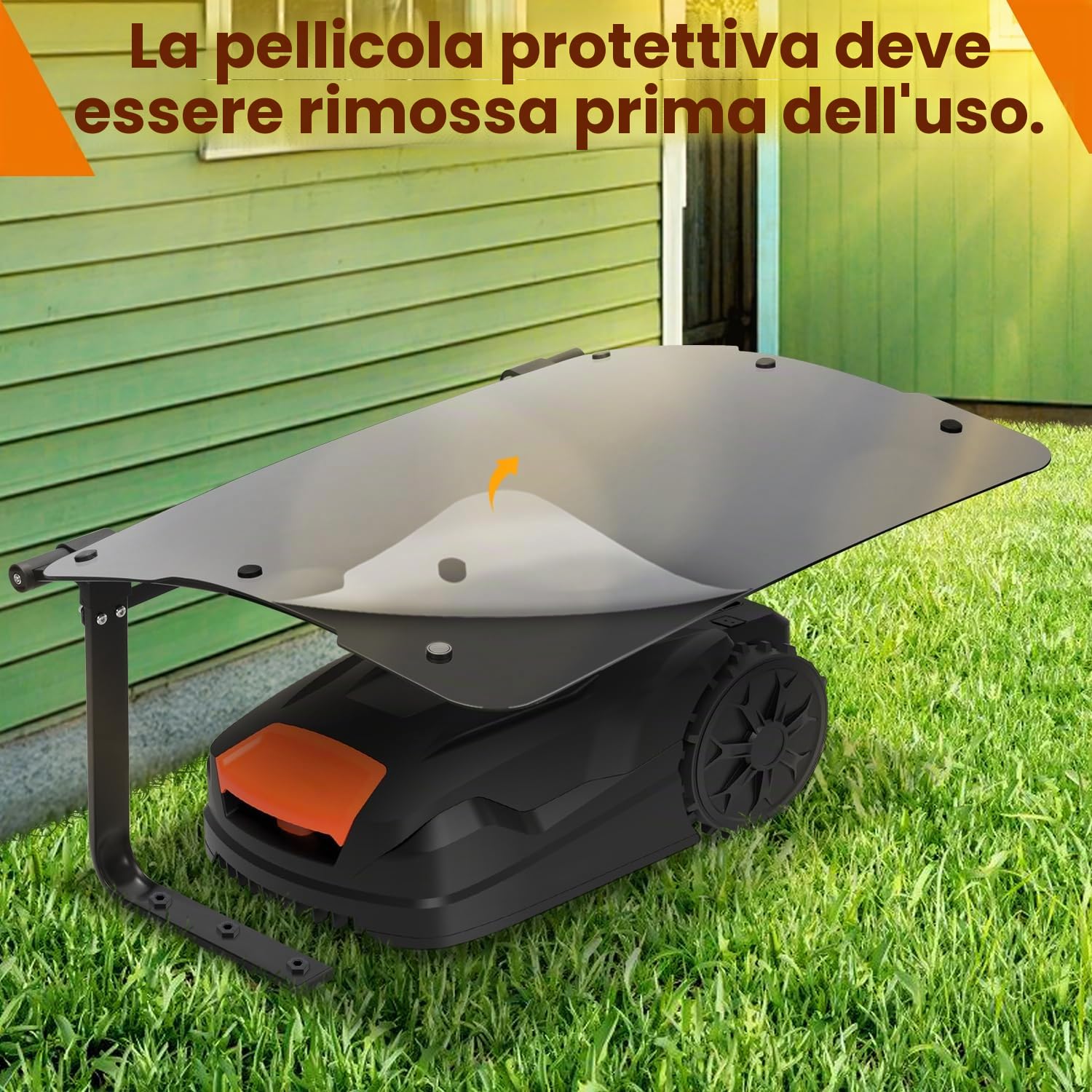 Fiqops - Garage per robot tosaerba 73x57x40cm, garage protetta dal sole e dalla pioggia per robot tosaerba, protezione dalla pioggia per robot tosaerba in materiale ABS, protezione pieghevole dalla