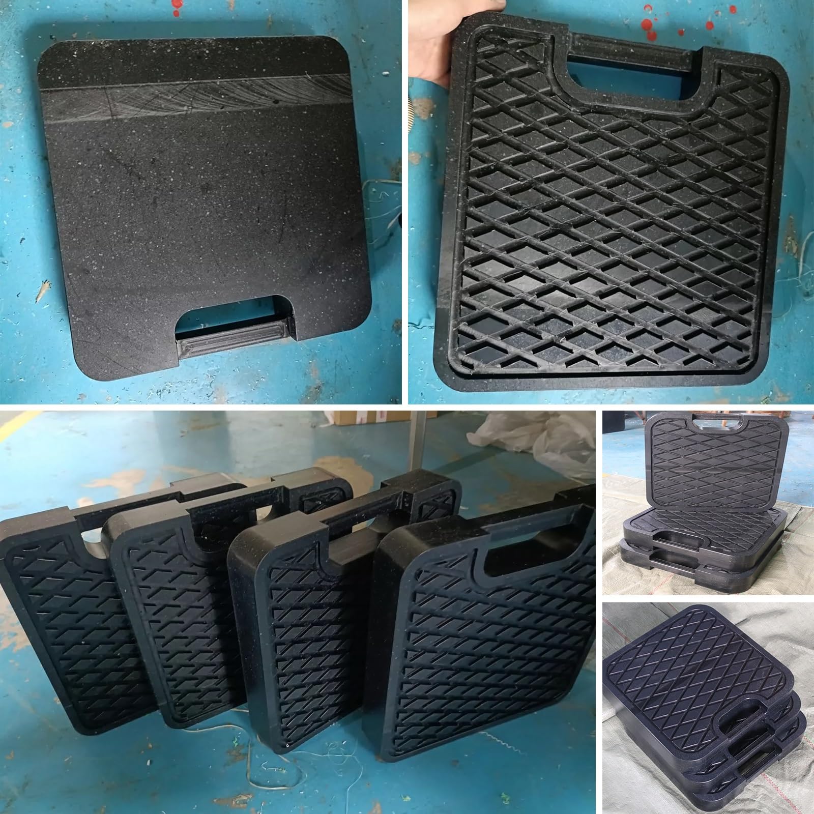 4er-Pack Stabilisierungs-Stützplatten für Wohnmobil, Kran und Abschleppwagen – Hochleistungs-Auslegerplatten (12x12, 14x14, 18x18, 24x24 Zoll) mit Griff – Robuste Stützplatten für sicheres A