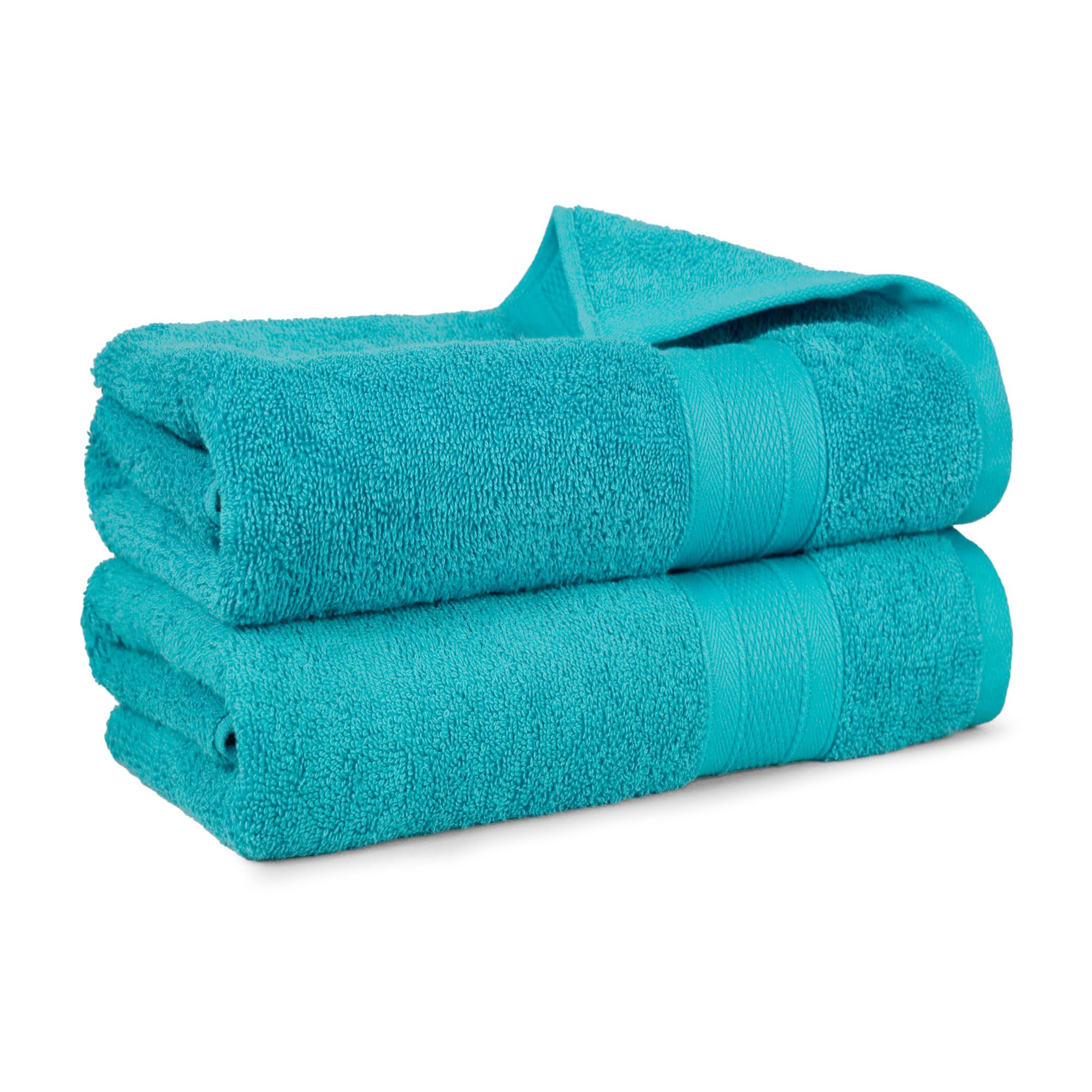 Trident Soft Comfort Air Rich 100% Cotton Towels for Bath, 500 GSM Large Size Bathroom Towels for Men/Women, 2 Pc Bath Towel Set (69cm x 137cm), Teal