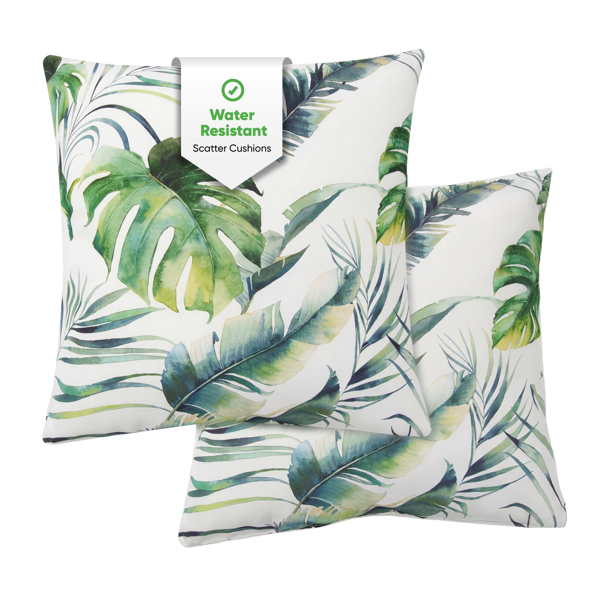 Gardenwize Botanical Leaf - Pack Of 2 Outdoor Scatter Cushions, Garden Furniture Cushions - Covers & Pillows (Botanical Leaf)