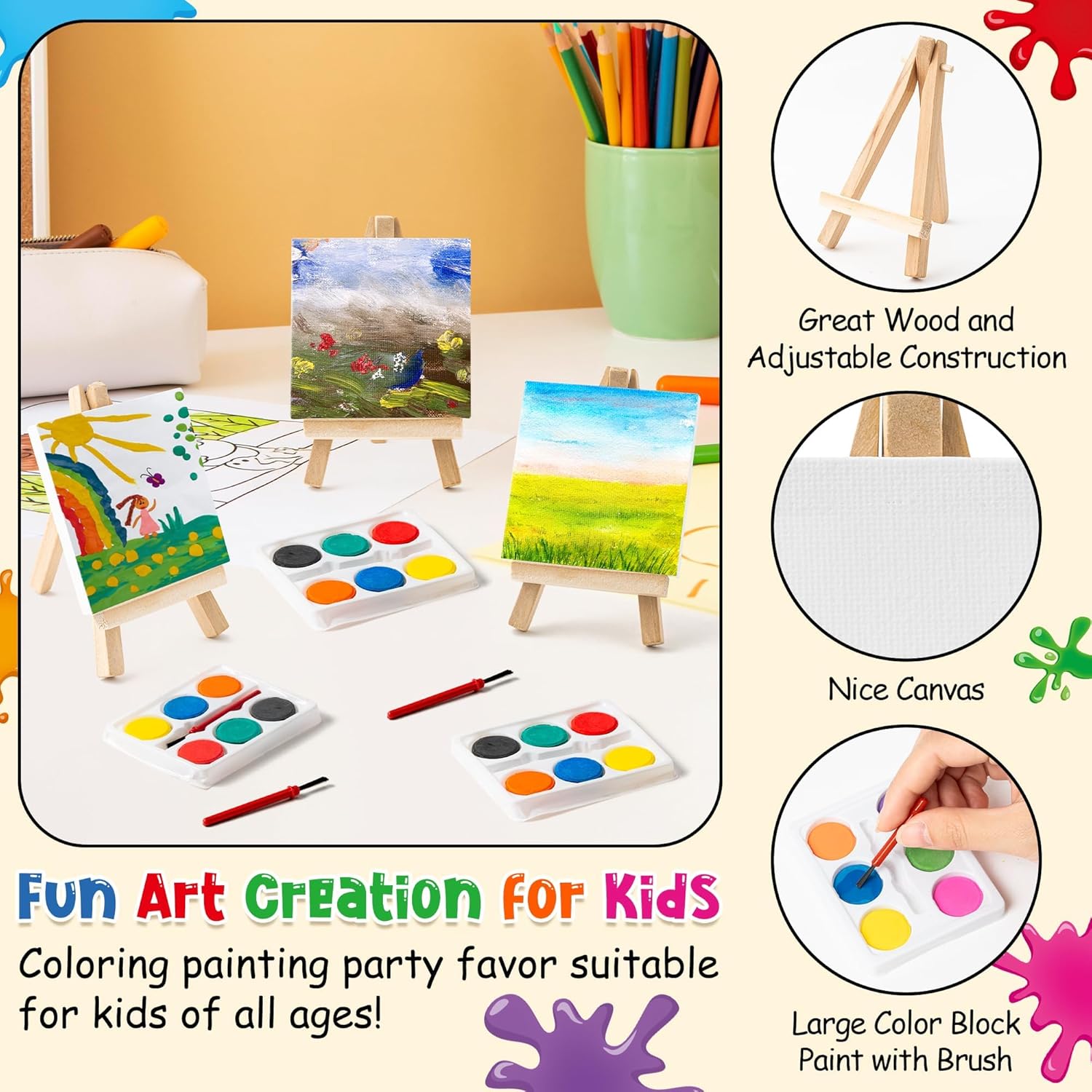 Coloring Painting Party Favors - 146Pcs Christmas Watercolor Paint Set with Coloring Bookmarks, Crayons, Stickers, Thank You Cards and Goodie Bags Bulk Gifts for Kids Art Craft Classroom Rewards