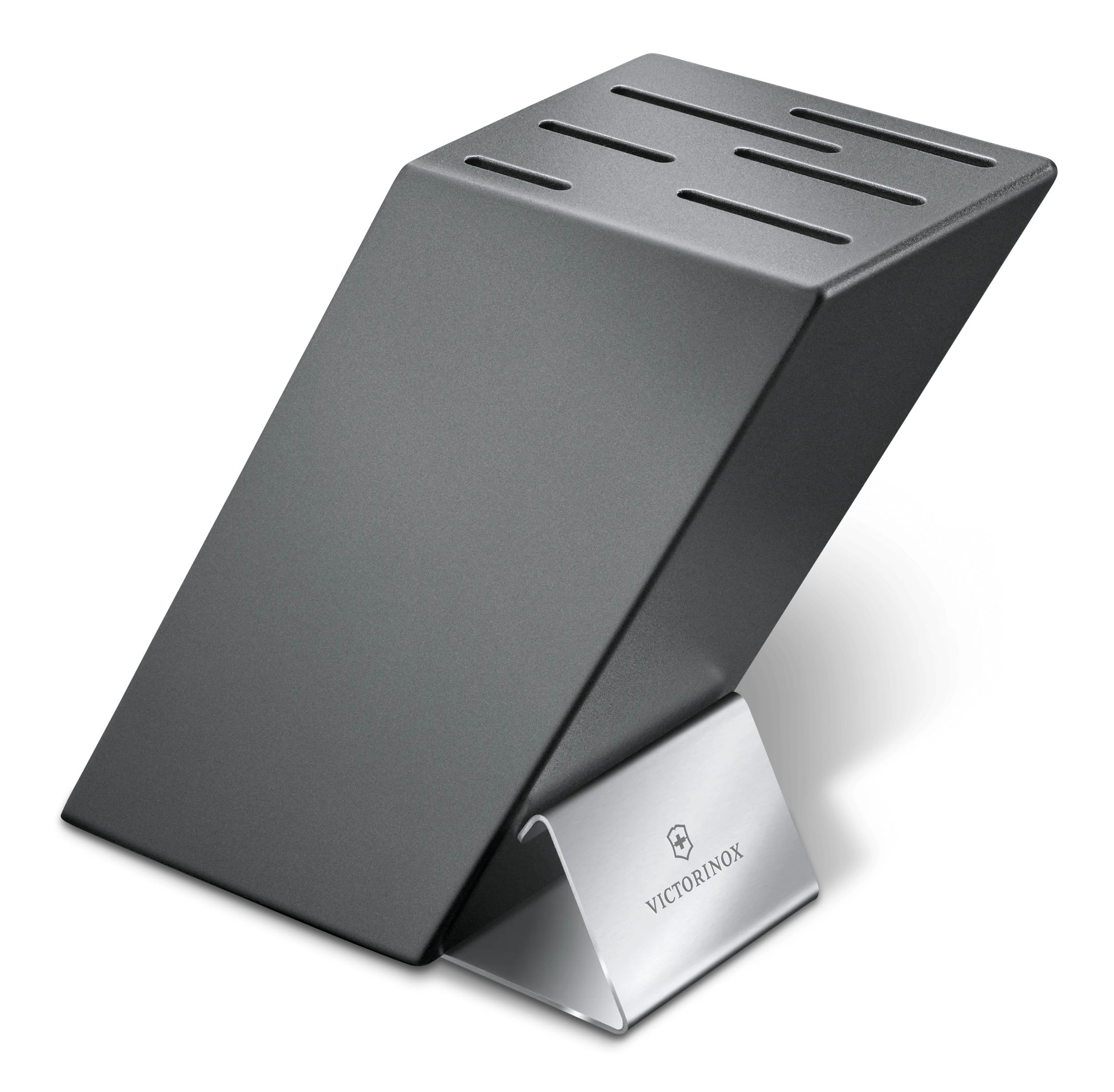 Victorinox Swiss Modern Knife Block Without Content, Knife Storage, Space for 6 Knives, Beech Wood, Black