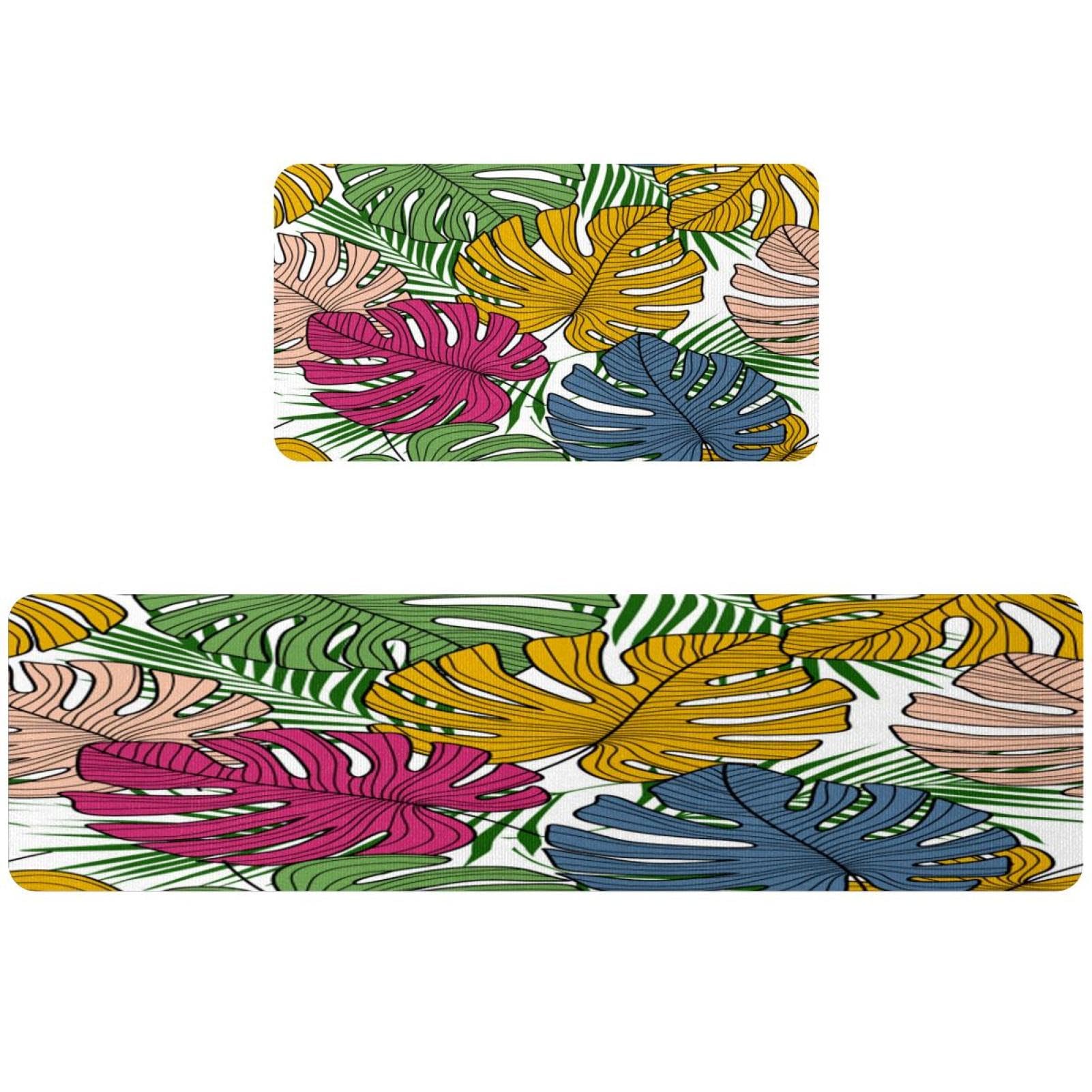 Tapis de cuisine antidérapant lavable lot de 2 absorbant grand format palmier