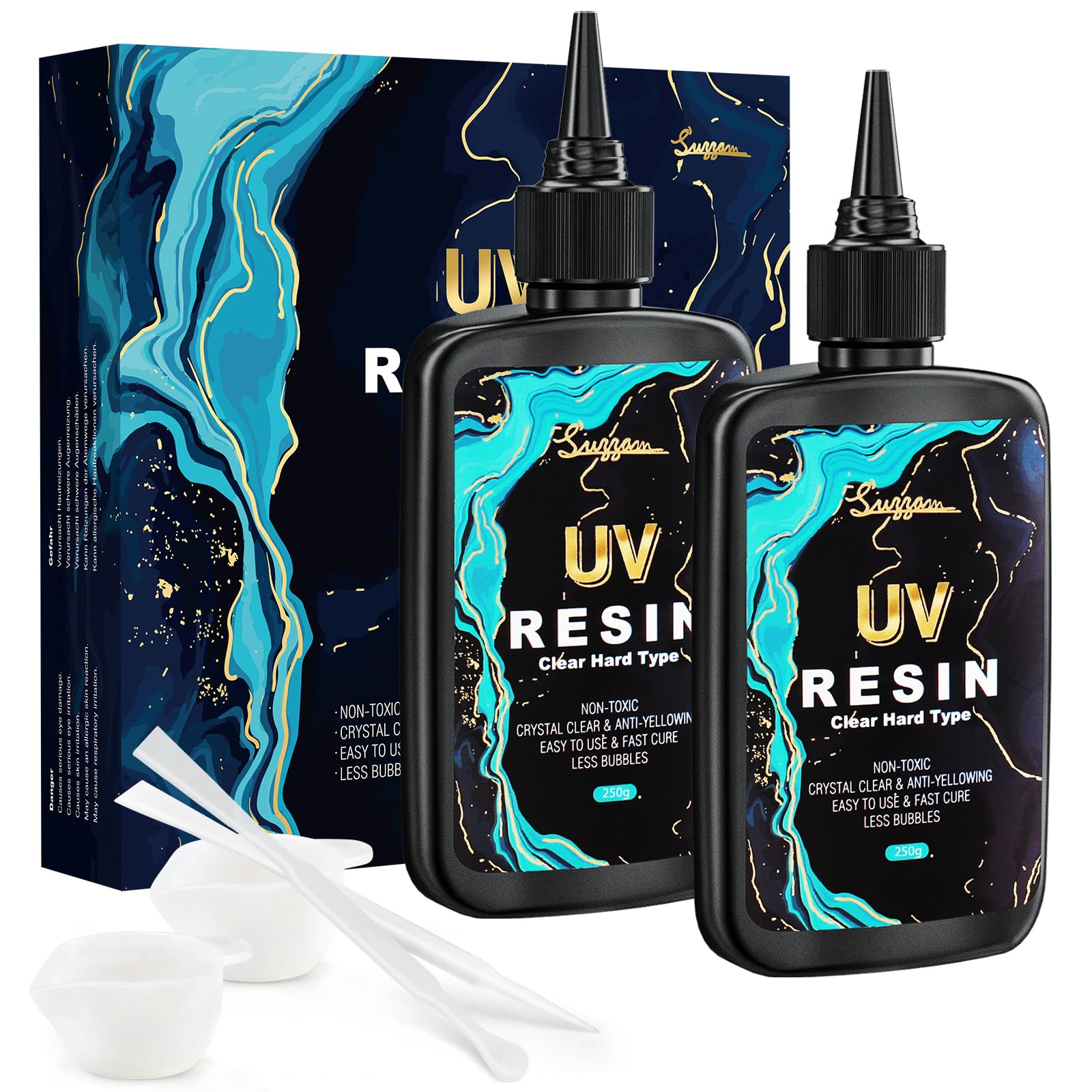 UV Resin Kit 500g, Upgraded UV Resin Hard Crystal Clear