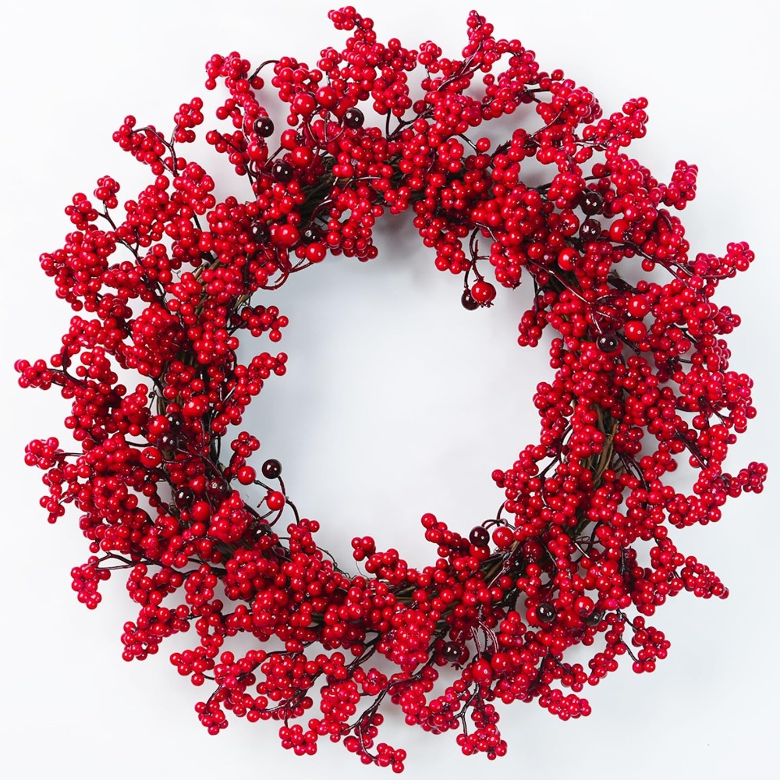 Couronne de fruits rouges simulée baie artificielle pour guirlande murale