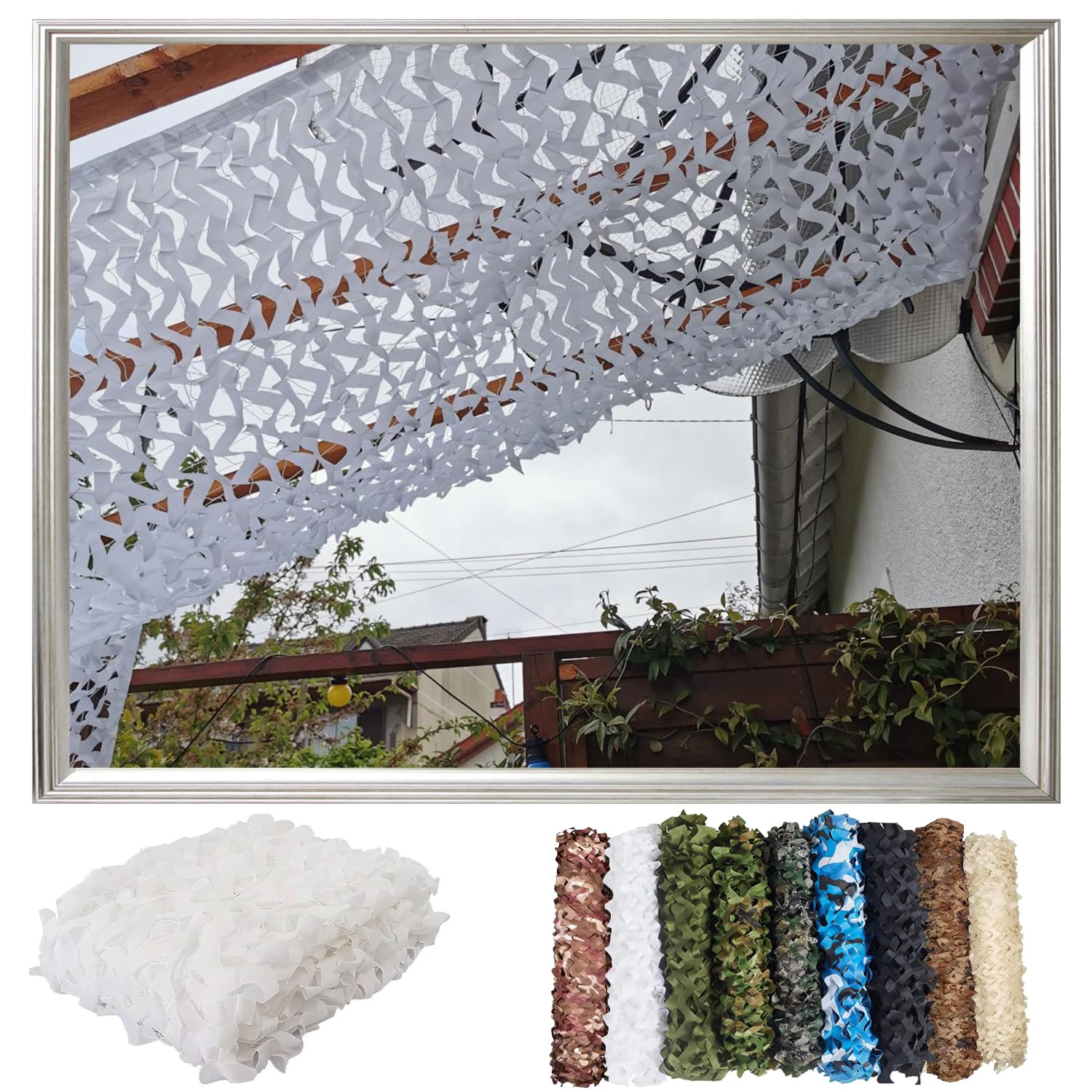 Rete Mimetica,Vela da Sole in Rete Mimetica,Decorazione per Feste a Thema Mimetiche per Nascondersi Durante la Caccia,Terrazza Protezione Solare,Reticolato da Camuffamento da Caccia
