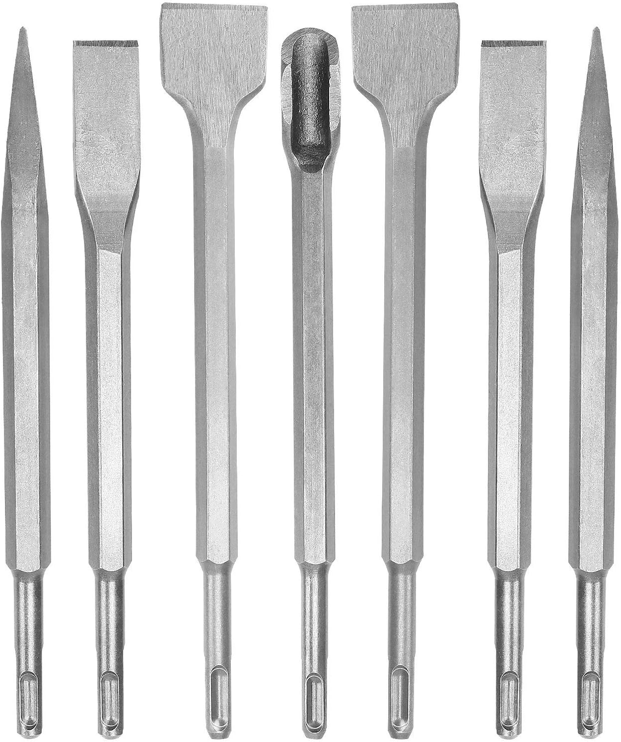 7Piece SDS Plus Chisel Set, CBTONE Concrete Drill Bit Set Rotary