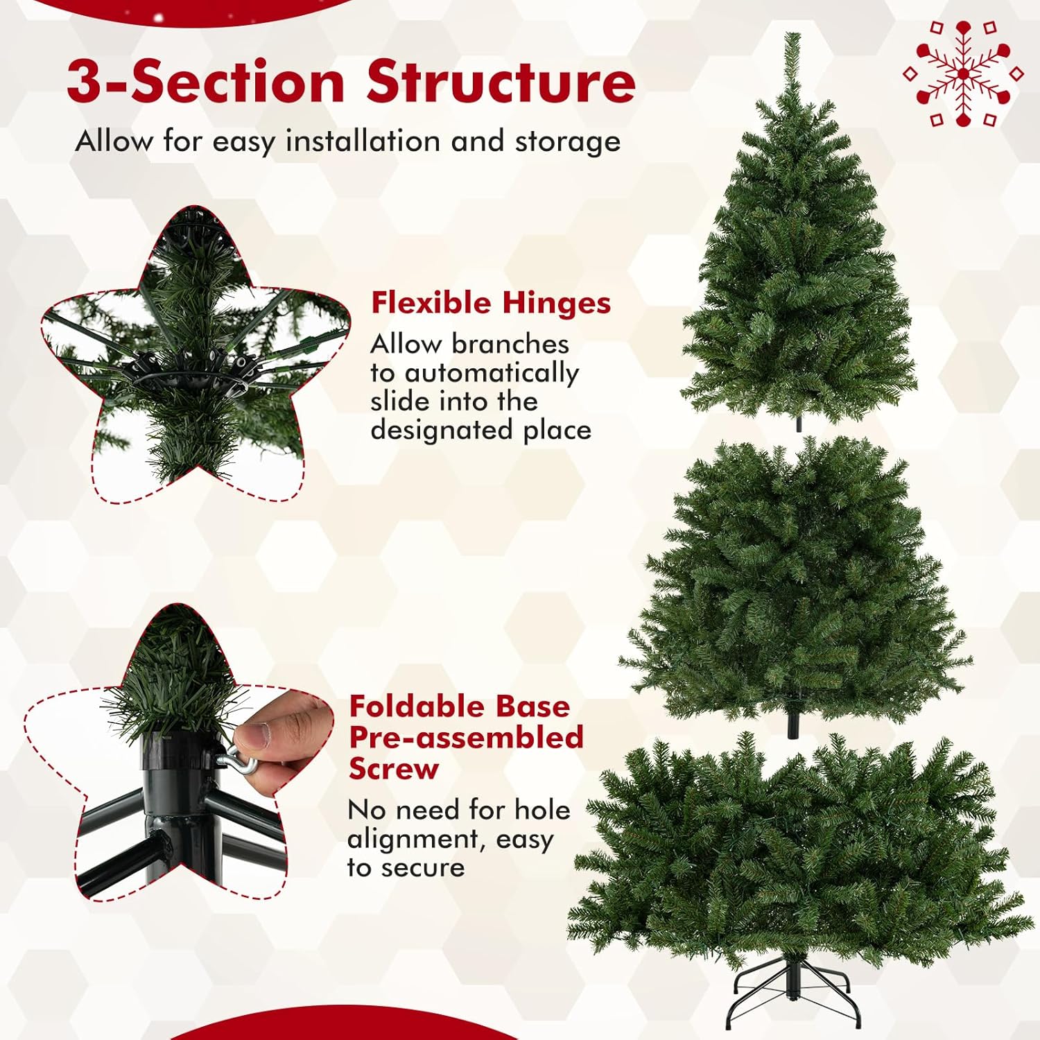 Goplus 7 FT Pre-Lit Artificial Christmas Tree, Remote Control Xmas Tree with 1000 Warm White LED Lights, 3 Modes, Timer, Hinges, 1098 Branch Tips, Foldable Metal Stand, Home Office Holiday Decoration