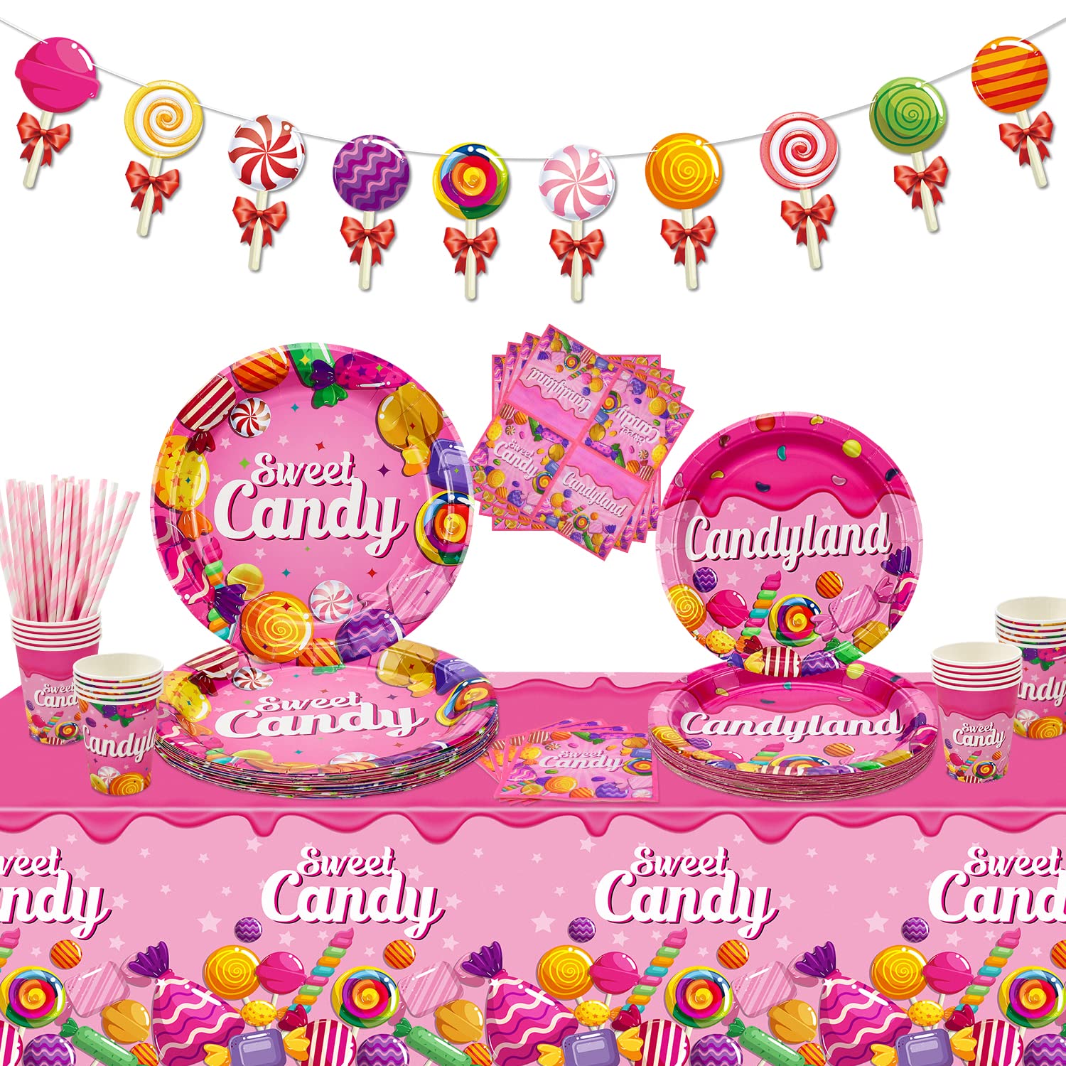 Tovaglioli Carta Tema Lollipop - 100 Pezzi 13x13 Pollici Per Feste - Foto 8