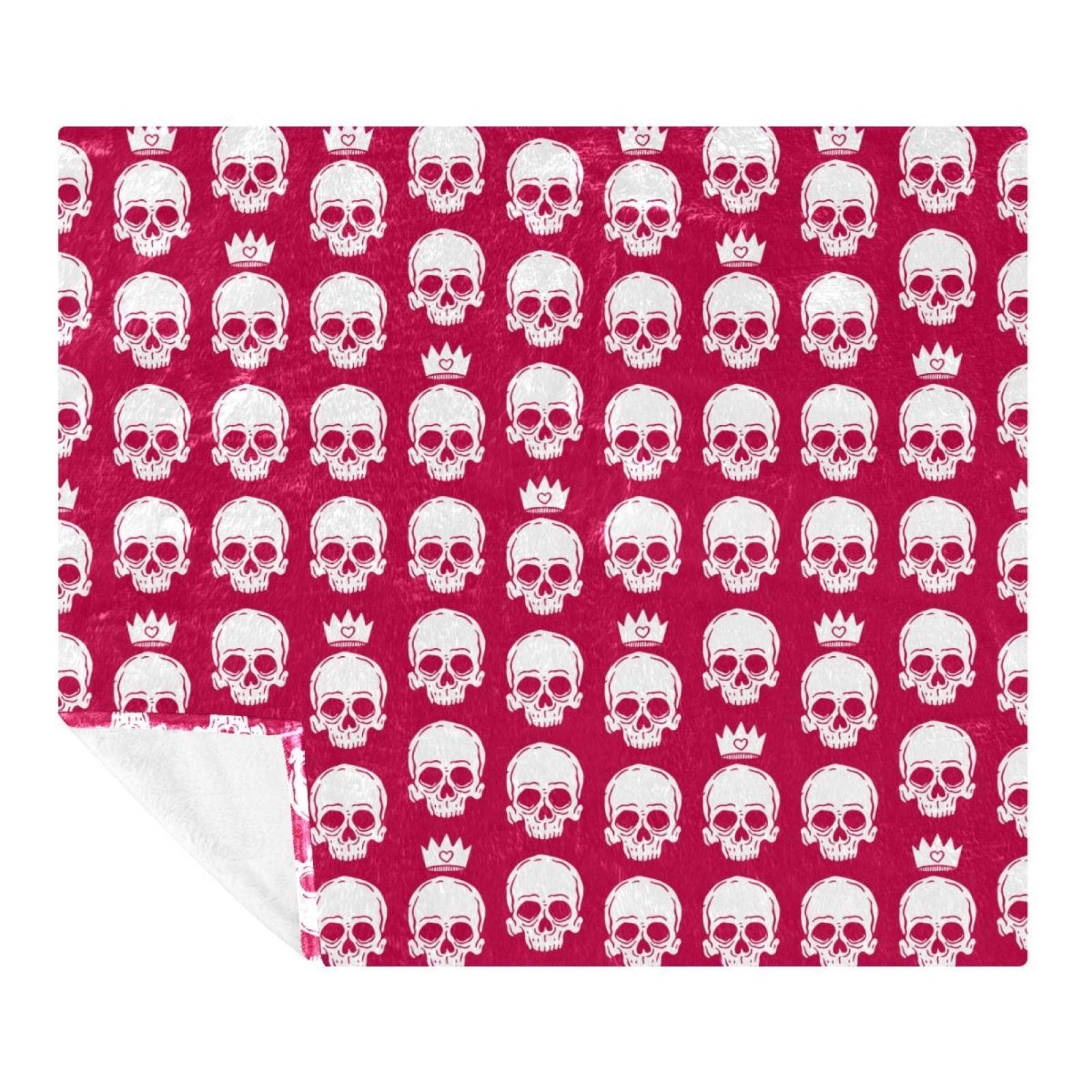 Couverture polaire anti-froid douce pour canapé et lit motif couronne rock