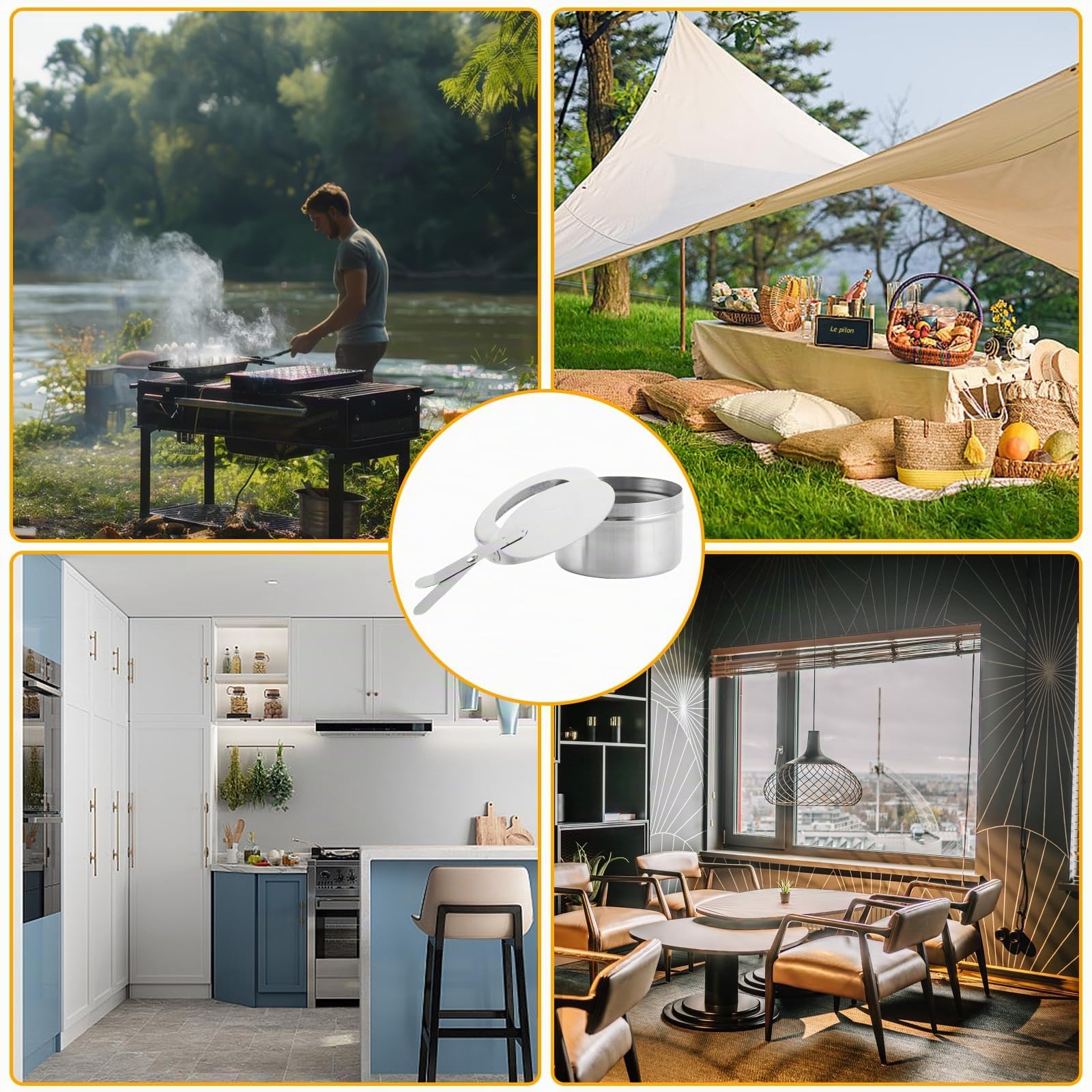 8 Pièces Récipients à Pâte Combustible, Réchaud Fondue Brûleur à Alcool, Brûleur Chafing Dish en Acier Inoxydable, Récipients à Pâte Combustible pour Buffet, Fondue, Camping