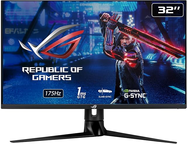 ASUS ROG Swift PG329Q Gaming Monitor â 32 Inch WQHD (2560 x 1440), Fast IPS, 175Hz*, 1ms (GTG), Extreme Low Motion Blur Sync, G-SYNC Compatible, DisplayHDR 600