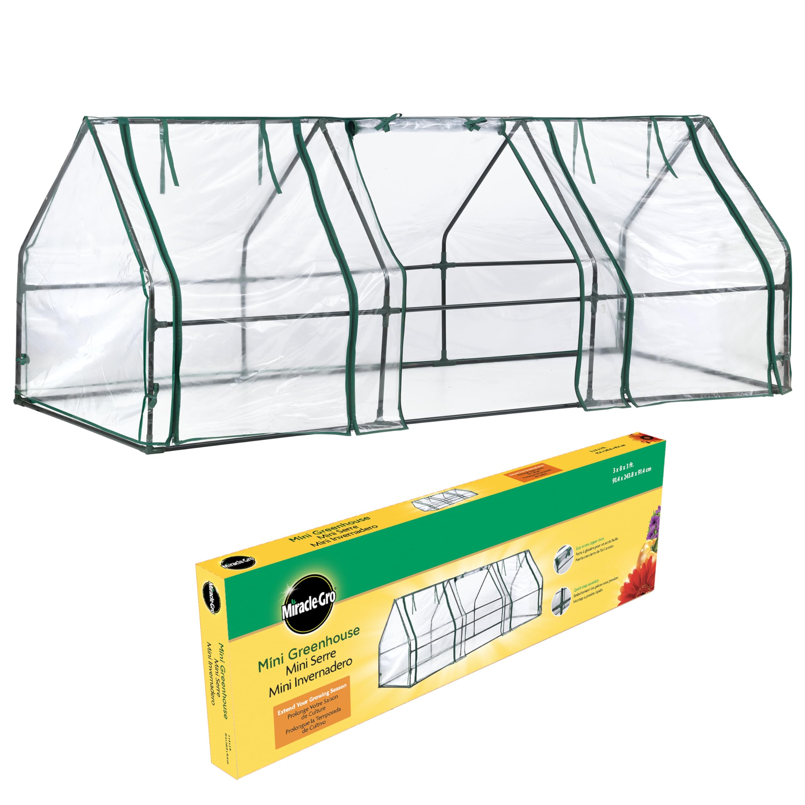 Amazon.com : Miracle-GRO Mini Greenhouse 3' x 8' x 3' Outdoor Mini