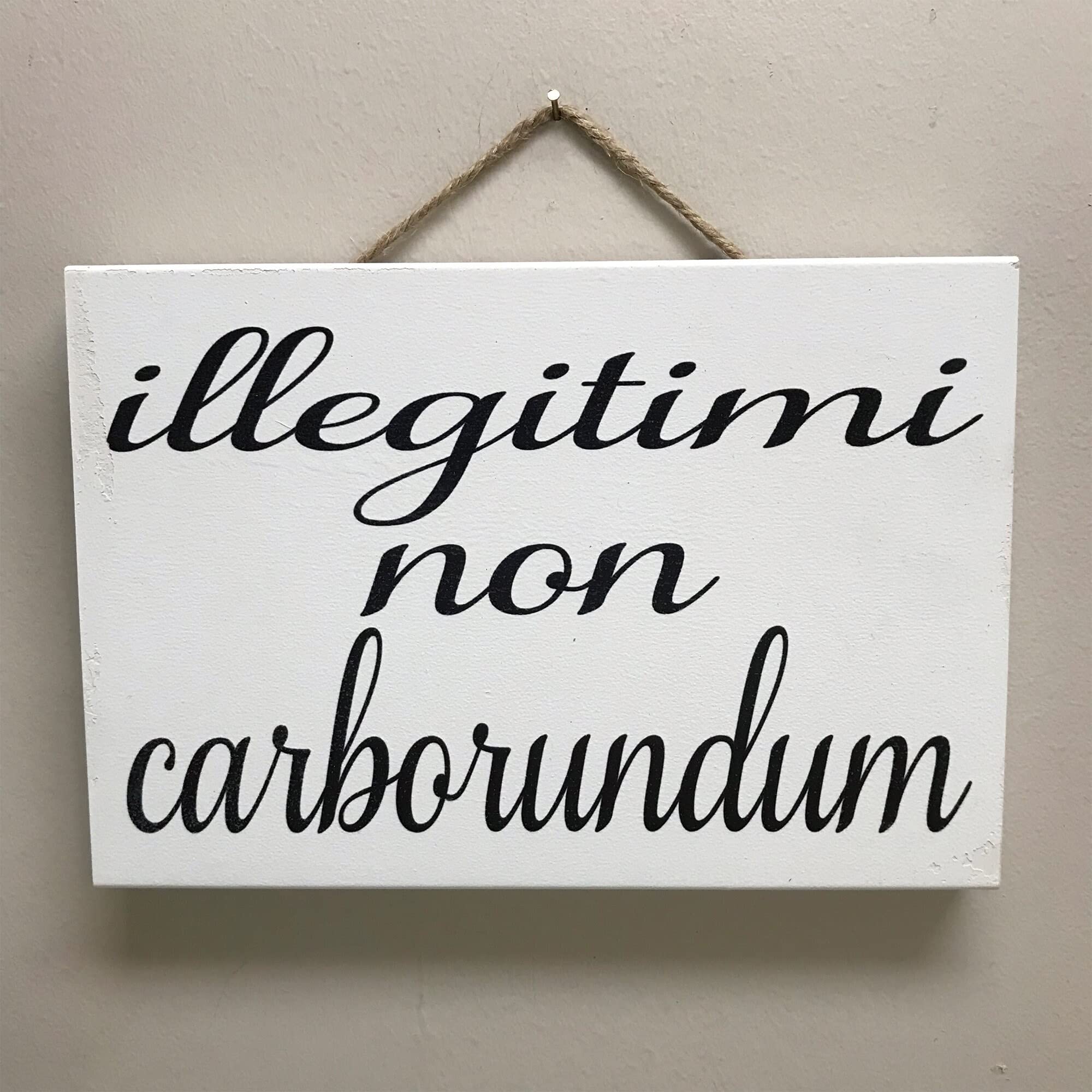 Rustic Wood Sign 5x10 Inch Wooden Wall Art Decor,Illegitimi Non Carborundum Sign Don't Let The Bastards Get You Down