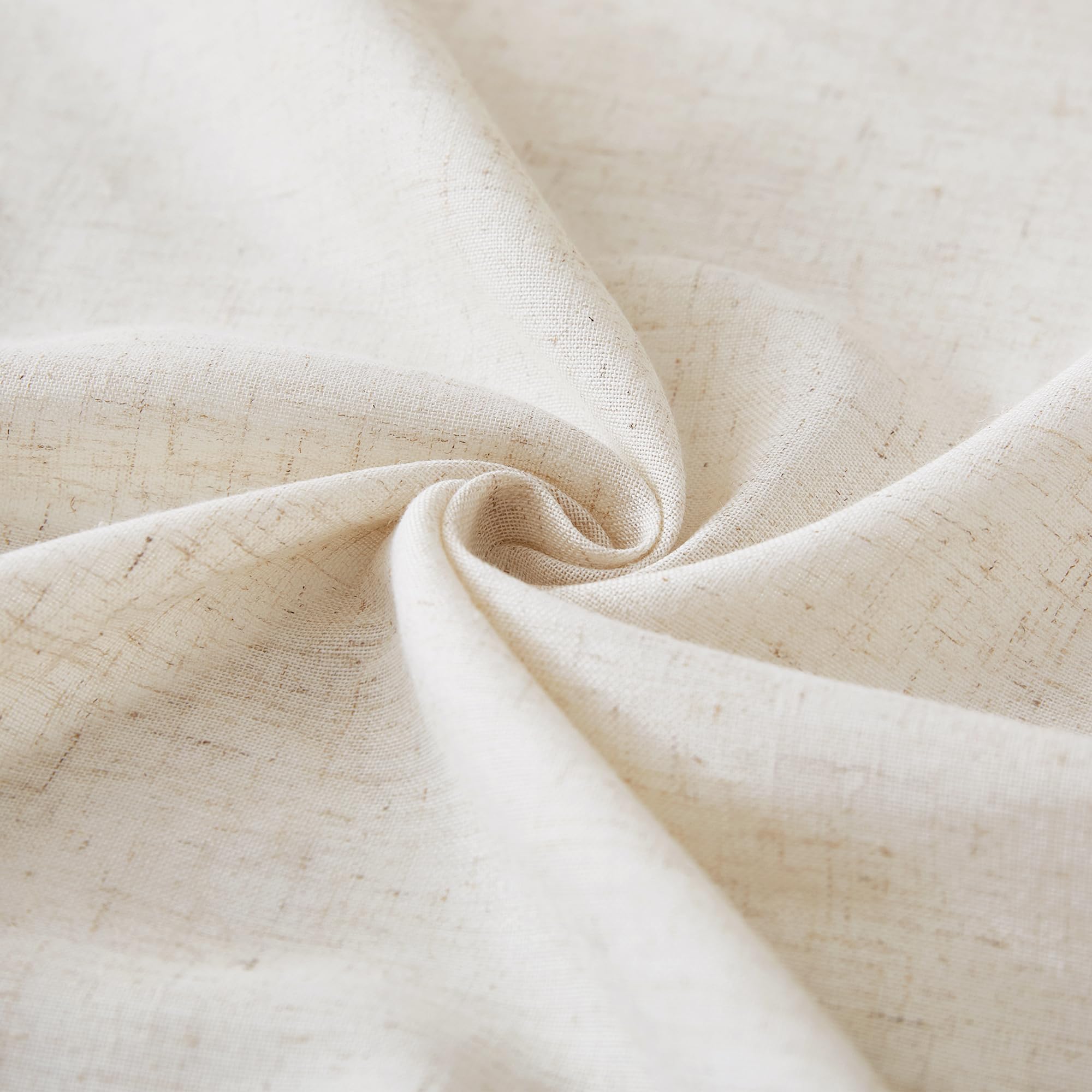 KGORGE Rideau Voilage Lin - Beige Naturel Rideaux Voilages avec Oeillets, Decoration Maison Fenetre Chambre Salon, Panneaux Draperies Intérieurs Largeur 140cm et Hauter 240cm, Lot de 2