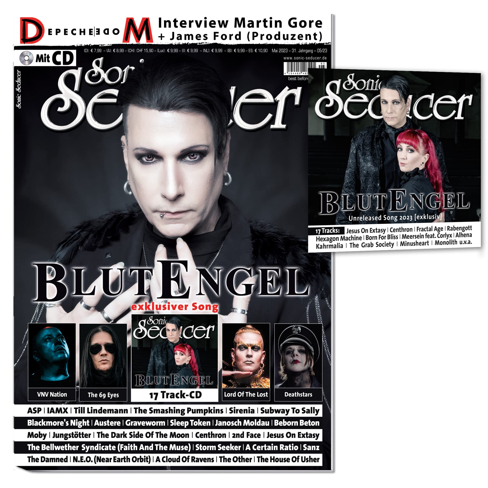 Sonic Seducer 05/2023: + CD: Blutengel exkl. Song The Abyss + Depeche Mode Memento Mori Interviews: Martin Gore & James Ford + VNV Nation + Lord Of ... + IAMX + The Smashing Pumpkins + Moby + ASP