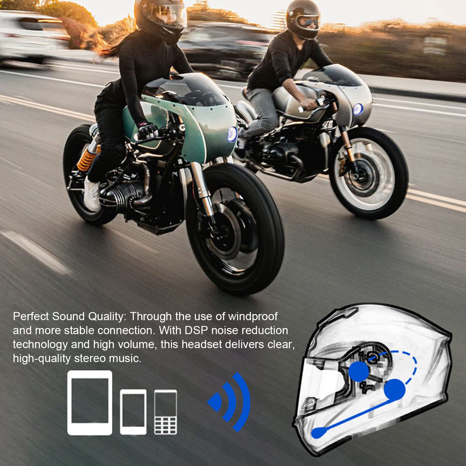 Auricolare Bluetooth T4 Per Casco Moto – Vivavoce, Musica, Riduzione Rumore, Batteria 180 MAh, Compatibile Con La Maggior Parte Dei Caschi - copertina