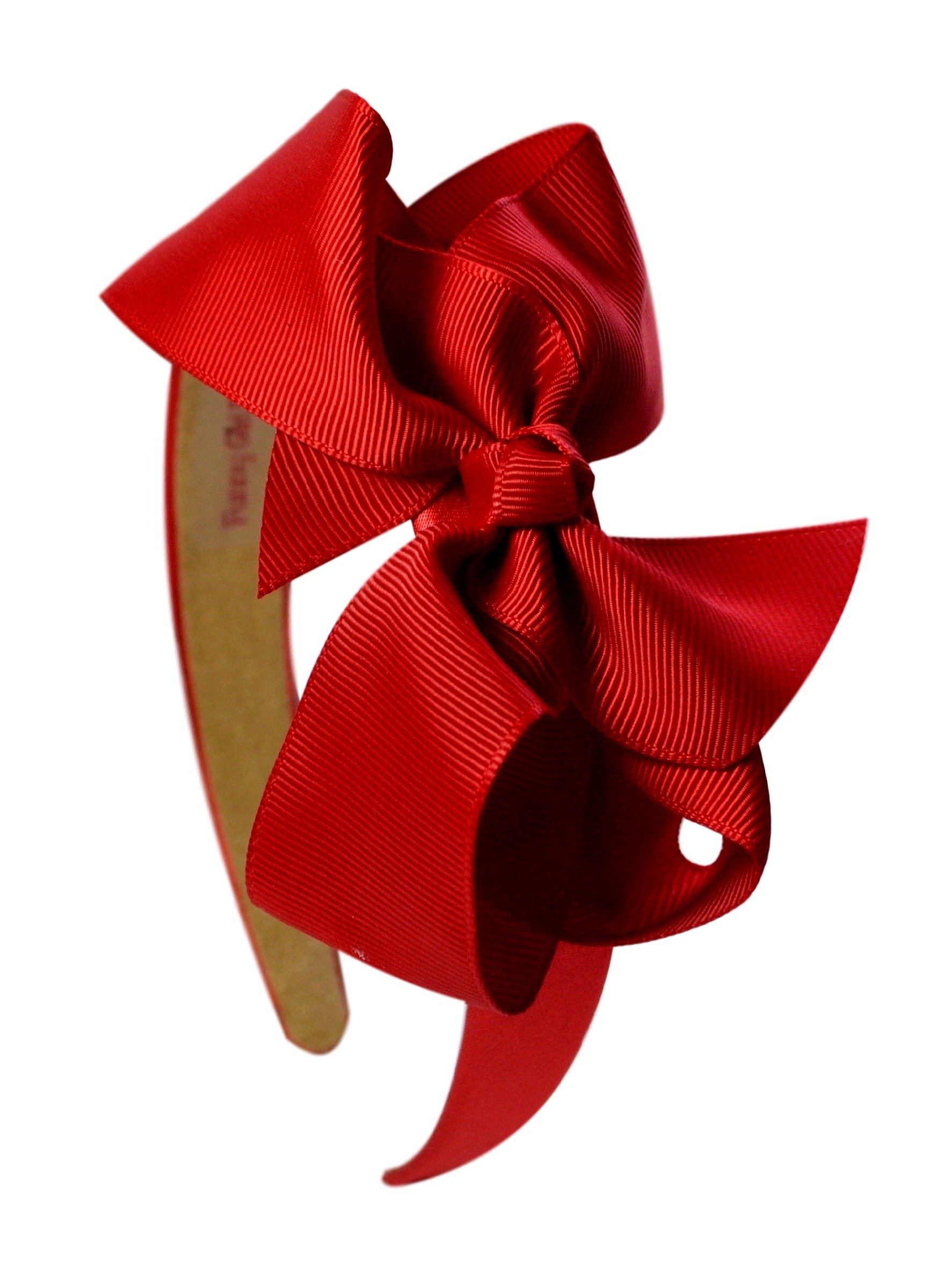 Funny Girl Designs Satin Arch Boutique Bow Headband for Toddlers and Girls From (Red)