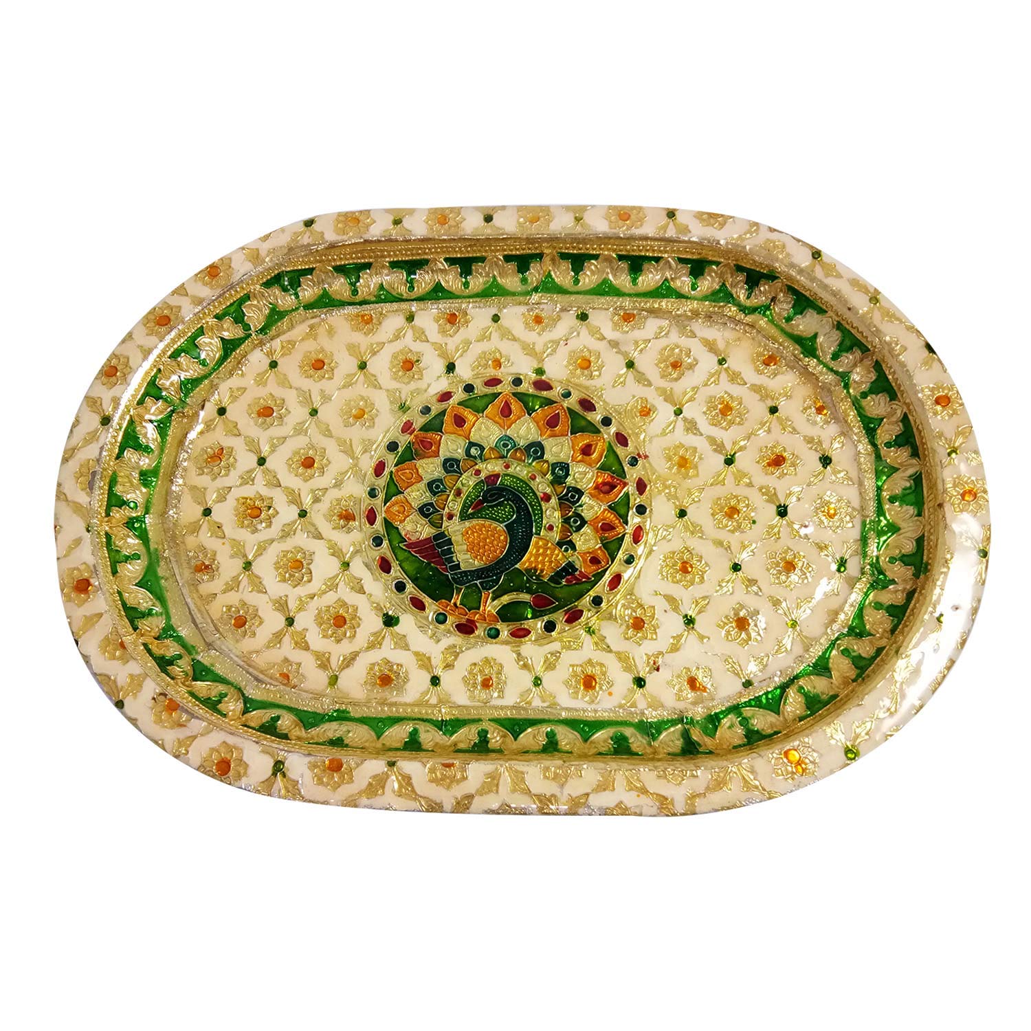 India Meets India Handmade Steel Serving Tray/Serving Platter, Best for Gifting, Made by Awarded/Certified Indian Artisan