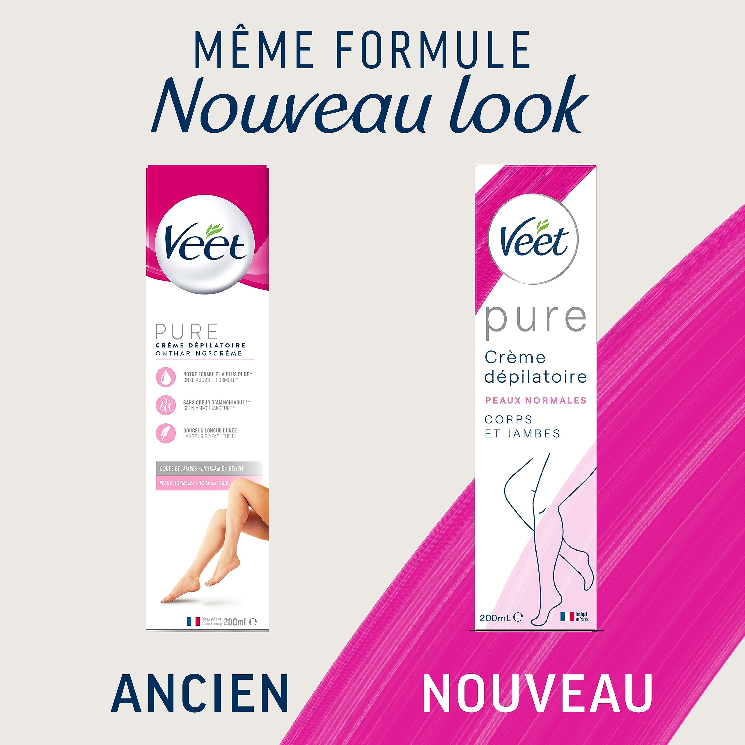 Veet Minima Crema depilatoria – Suavidad duradera después de la depilación – Piel normal – Tubo de 200 ml (3 unidades)