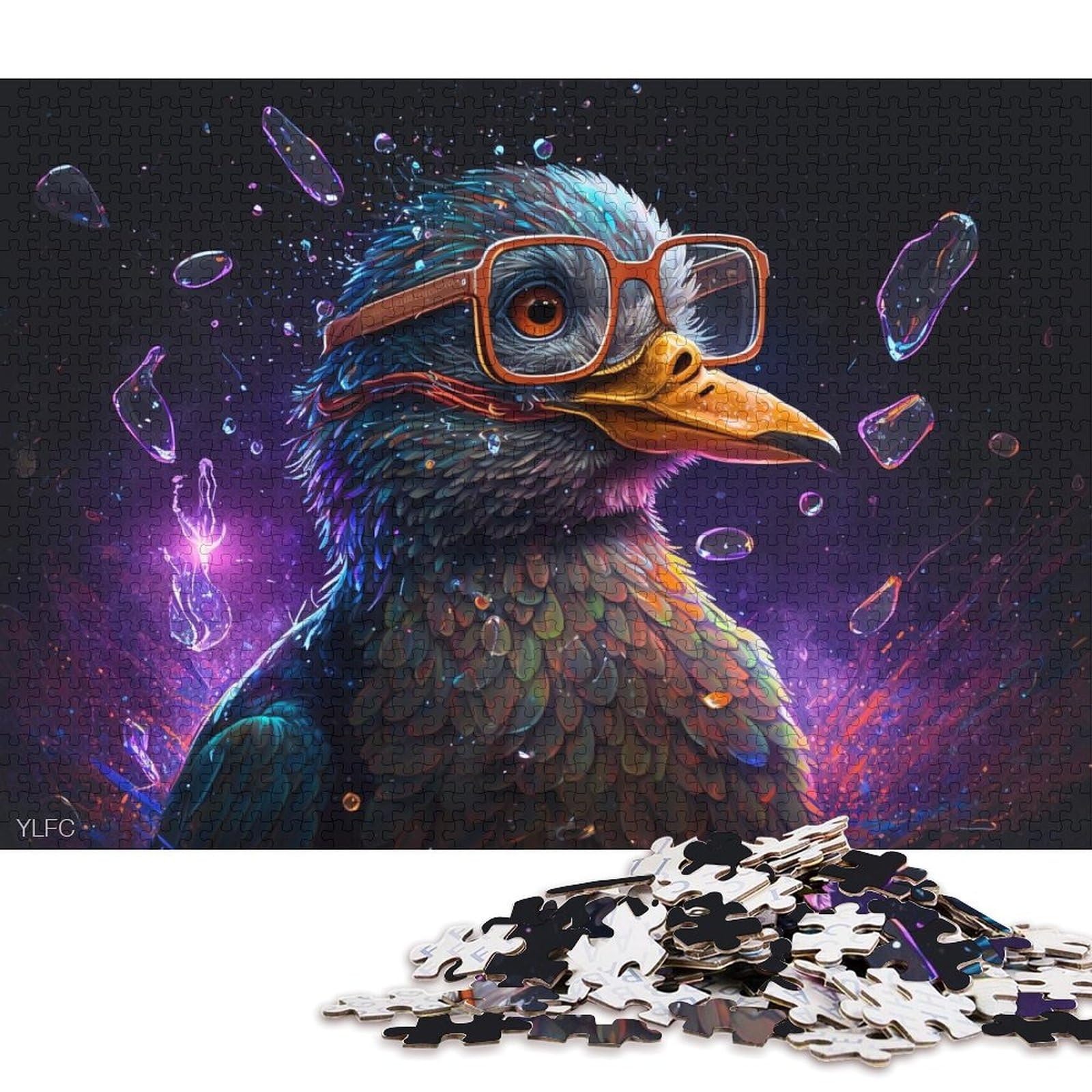 Jigsaw Puzzles for Adults Duck with Glasses 1000 Piece Jigsaw Puzzle Wood Puzzle for Adults Family Great Gifts And Toys 75 * 50cm/1000pcs