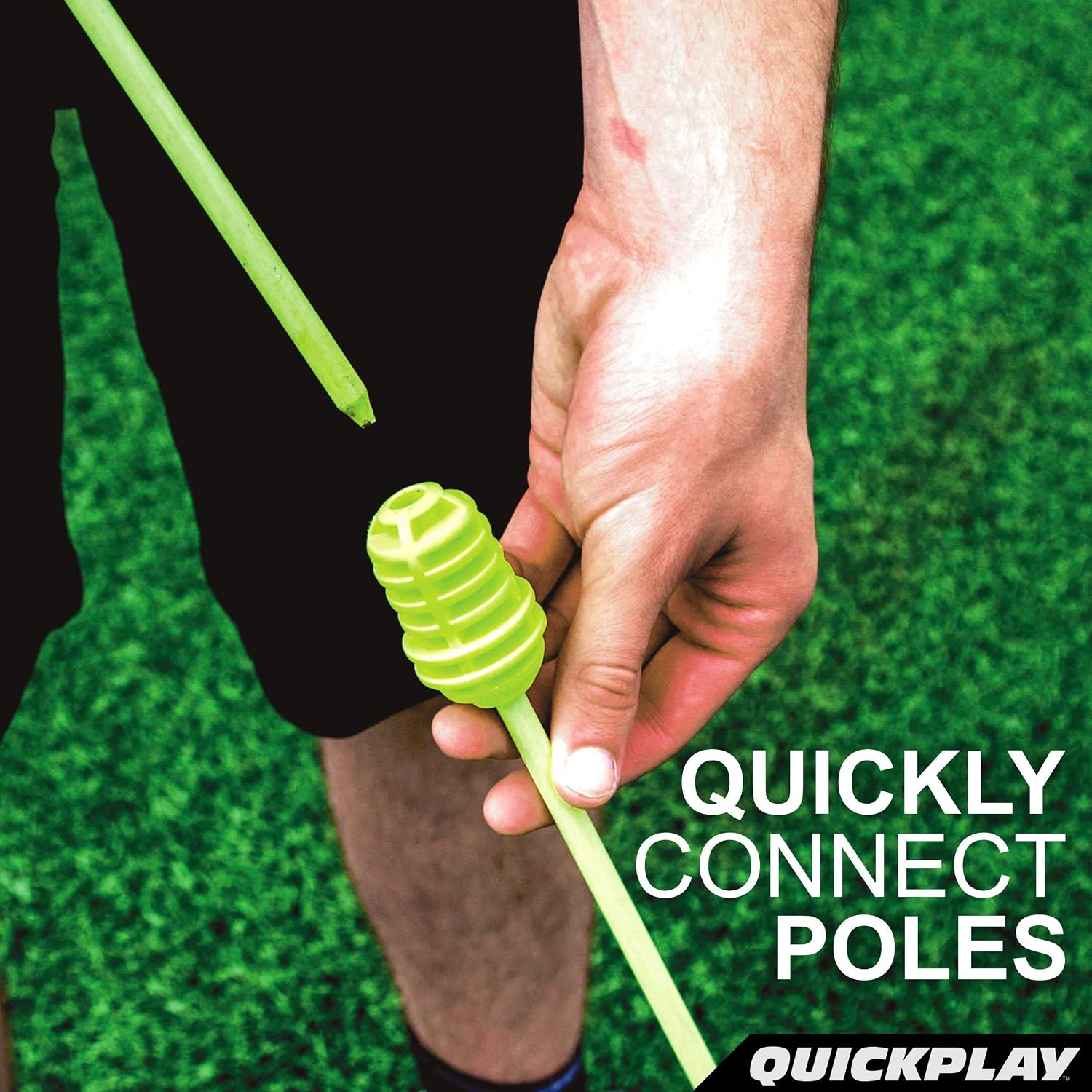 QUICKPLAY PRO Agility Poles (Set of 12) Adjustable Height: use as (x12) 3FT Soccer Agility Training Poles OR (x6) 6FT Coaching Sticks/Slalom Poles