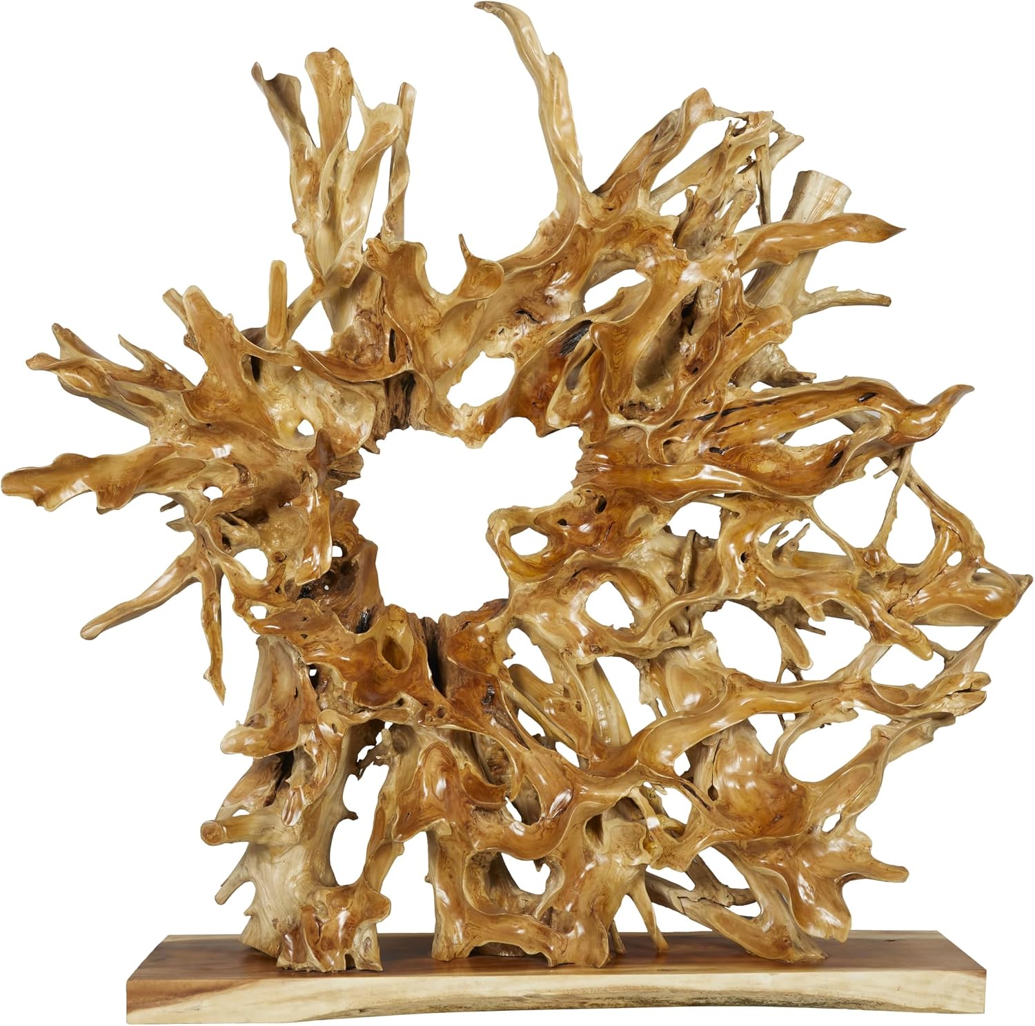 Amazon.com: Deco 79 Teak Wood Abstract Handmade Decorative Sculpture ...