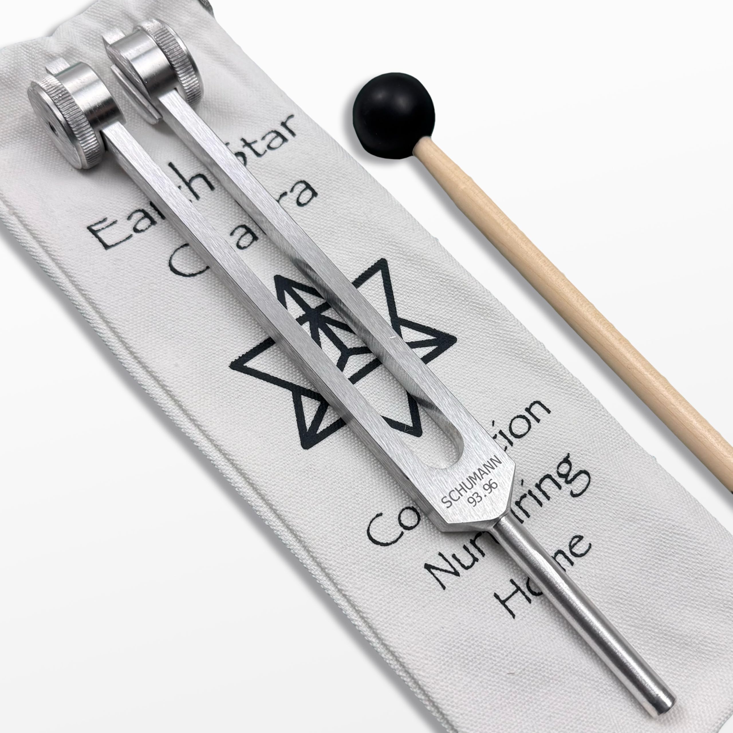 Amazon.com: 93.96Hz Schumann Weighted Tuning Fork with Earth Star Engram -  Carry Bag and Striker - Sound Healing Instruments and Biofield  Harmonization - Chakra Alignment - Vibration Therapy Tools
