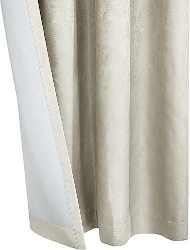 Miniatura 4 de Loft Living Panel de cortina Jacquard con ojales Emerald Total Blackout de 52 x 108 pulgadas, color blanco