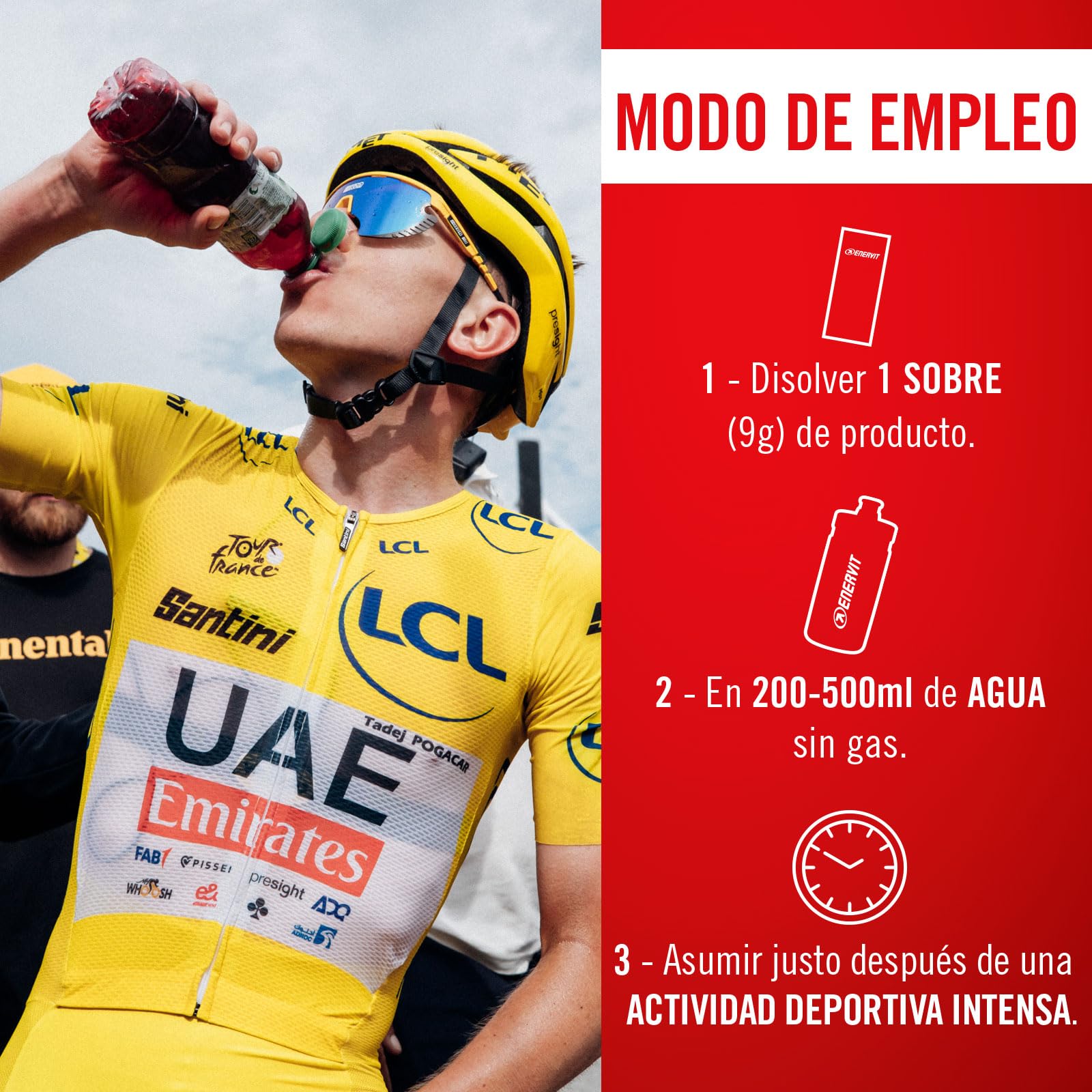 Enervit Magic Cherry, Suplemento con Extracto de Cereza, Antioxidante, Para la Recuperación Muscular y Esfuerzos Intensos, 300mg de Polifenoles, 50mg de Antocianinas, Sin Azúcar, Vegano, 10 Sobres
