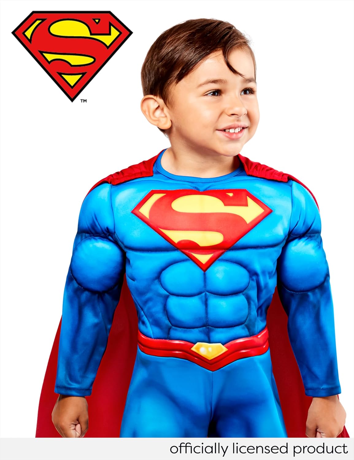 Rubies DC Comics Superheroes: Superman Deluxe Padded Costume for Toddlers, Boy's 4T