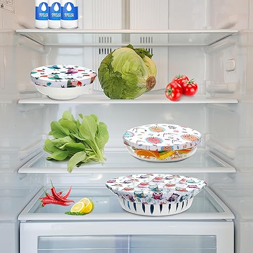 Miniatura 5 de 10 fundas reutilizables para tazones en 5 tamaños, tela elástica, cubierta para platos, recipientes de almacenamiento de cocina, tapas para frutas,
