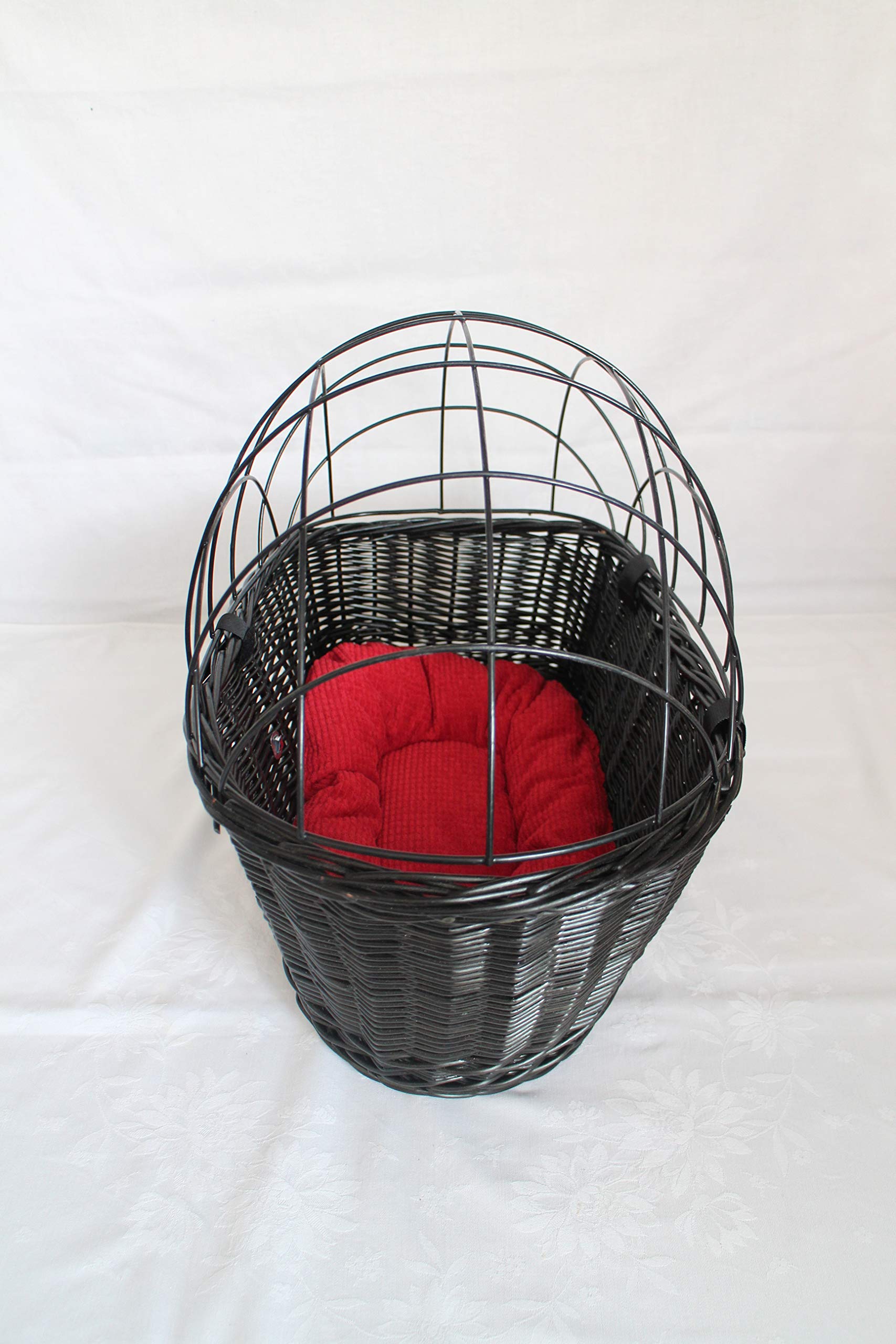 Hundefahrradkorb Aus Weide Mit Gitter - Naturkorb Für Lenker XL/XXL