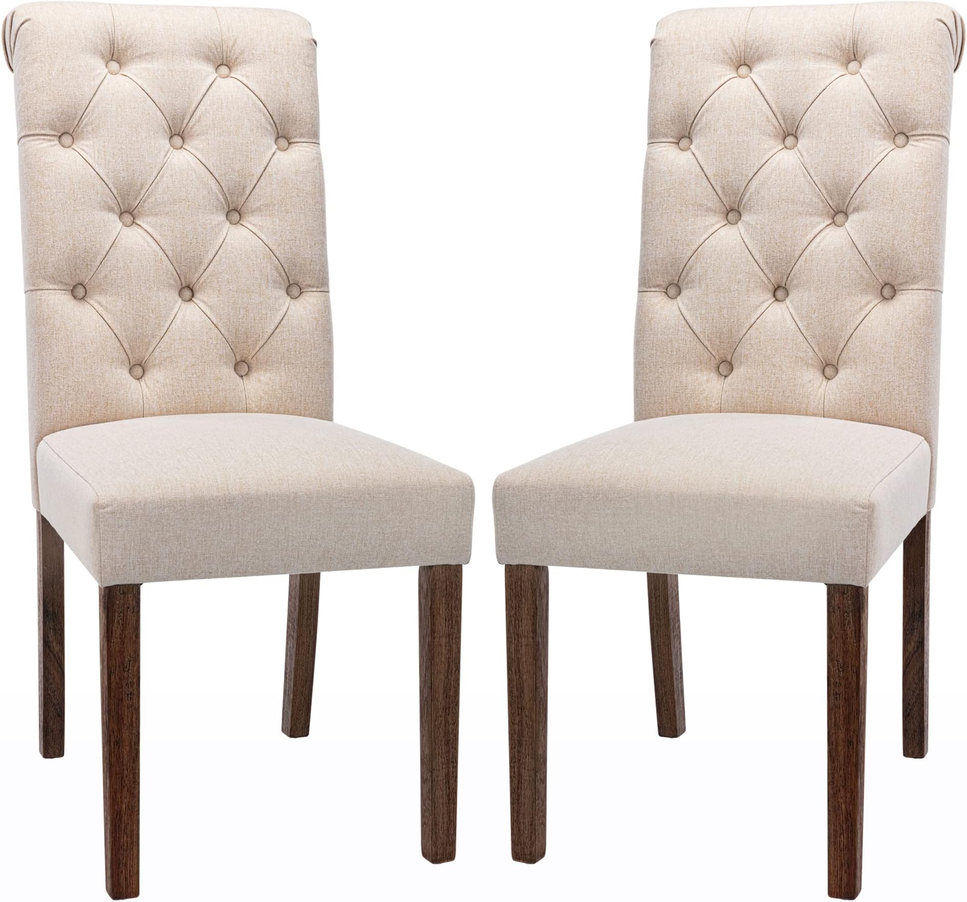 COLAMY Tufted Dining Room Chairs Set of 2, Accent Parsons Diner Chairs ...