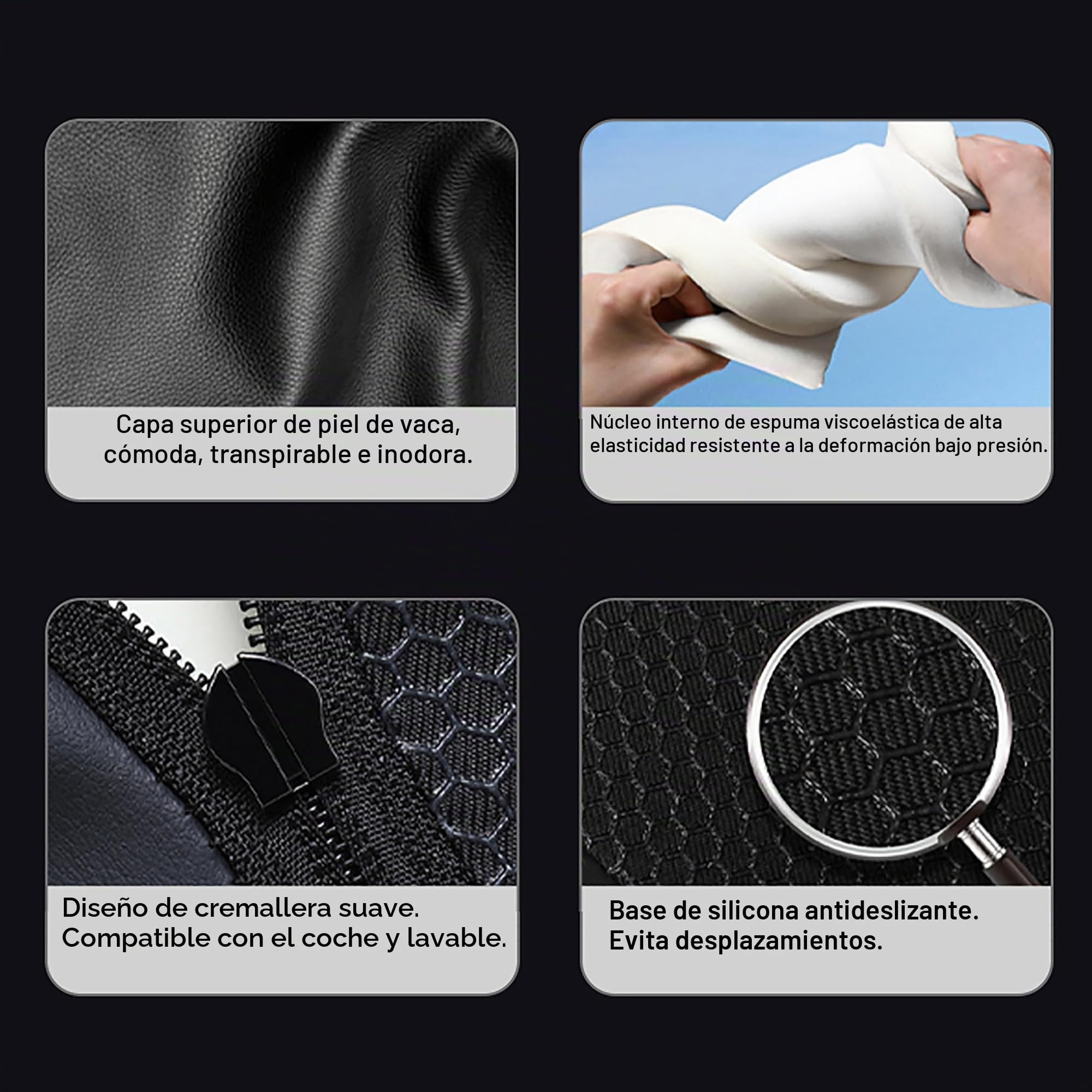 cuero genuino piel vaca cojin reposabrazos Coche,Funda consola central auto almohadilla,Universal Negro Cojín,caja reposabrazos(Tamano A 30x15x4.5 cm)