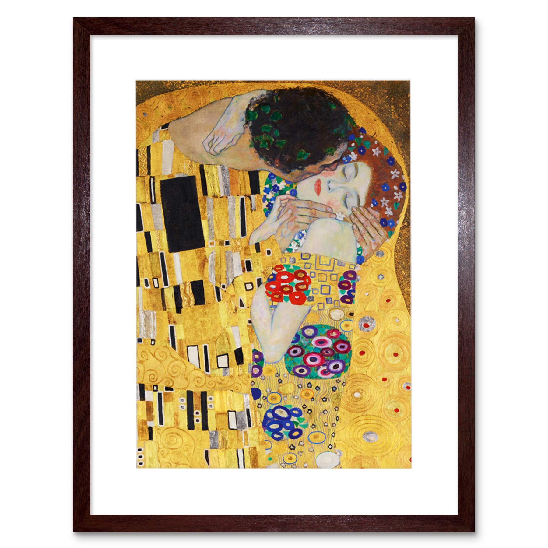 Wee Blue Coo Klimt The Kiss Artwork Framed Wall Art Print 12X16 Inch