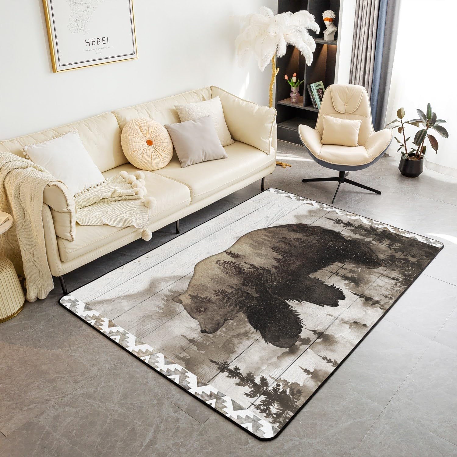 Tapis polyester doux au toucher avec impression 3D haute definition