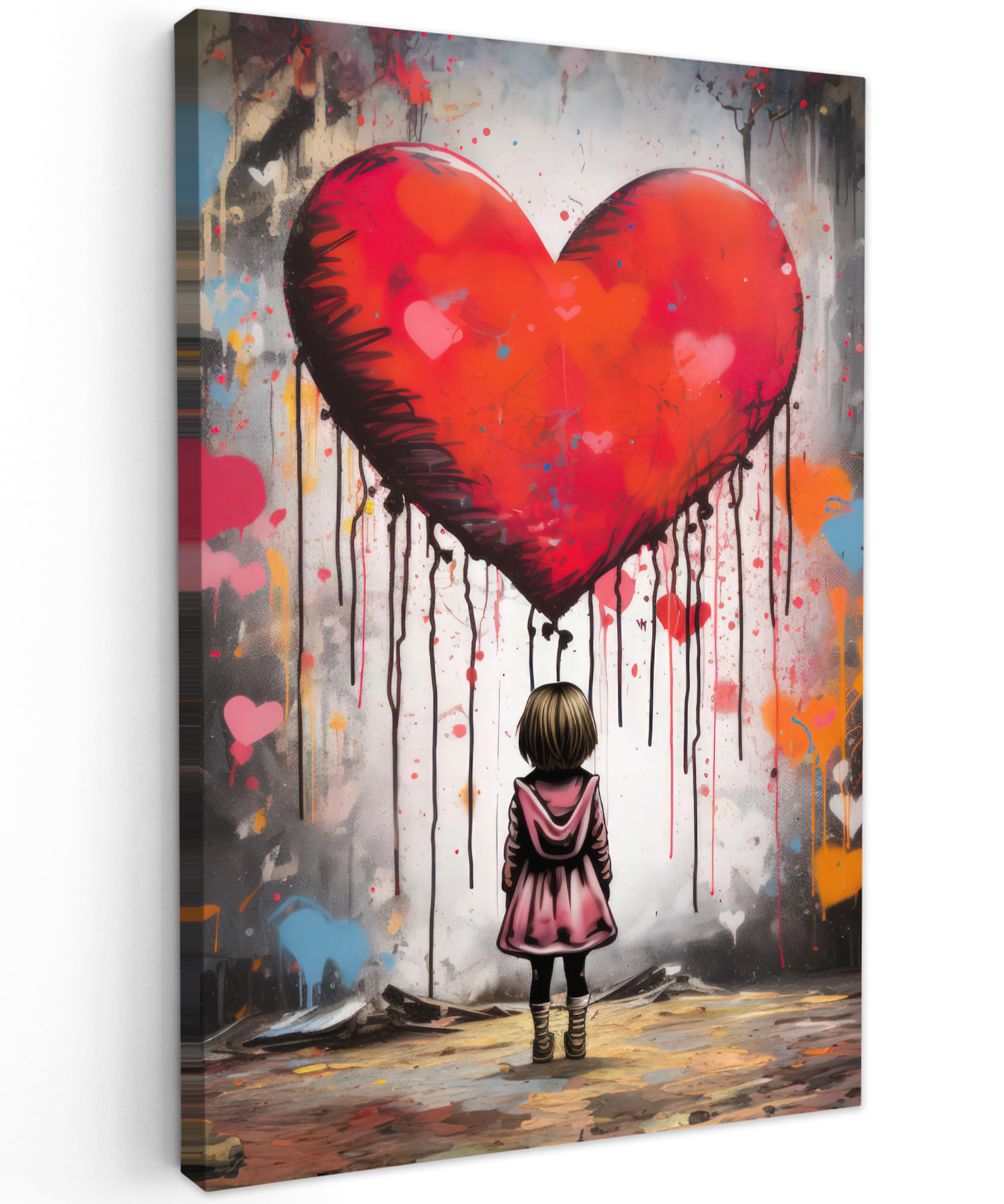 MuchoWow© Canvas Schilderij 80x120 cm Kamer Muur Decoratie Woonkamer Slaapkamer Room Decor Wall Decoration Art Painting Trap - Graffiti - Kleuren - Kunst