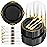 Hioasis 350pcs Black and Gold Plastic Plates - Diposable Dinnerware Set Suitable for 50 Guests Include 10.25 Dinner & 7.5 Dessert Plates, Pre Rolled Silverware Set, Cups for Party & Wedding