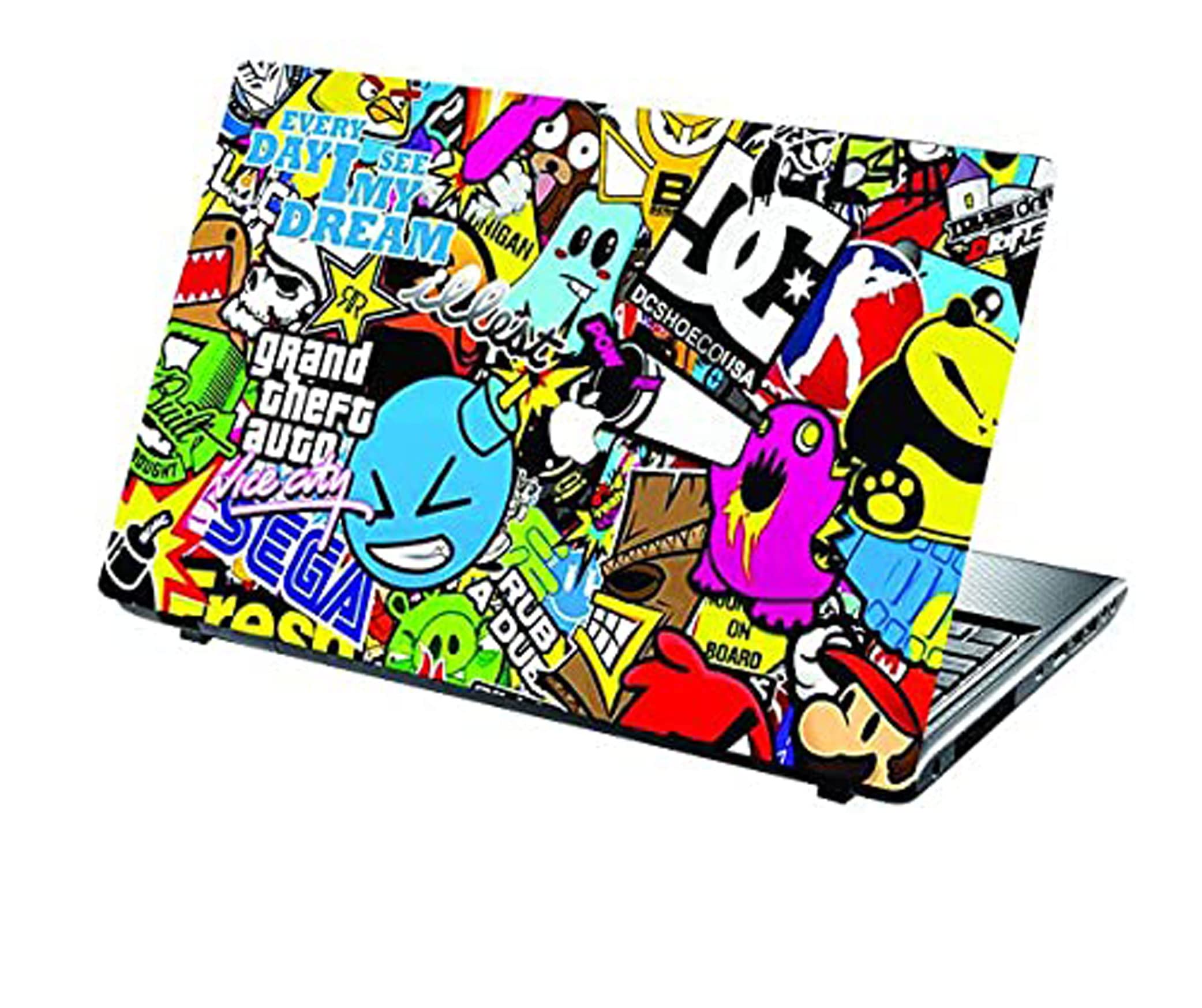 Elton Bomb (Multicolor, Standard) Laptop Skin Sticker Decal,13.3" 14" 15" 15.4" 15.6 inch Laptop Universal Vinyl Skin Sticker Cover Dustproof Waterproof Art Decal Protector with Free 2 Wrist Pad Skins (B0759GCFWT) Amazon Price History, Amazon Price Tracker