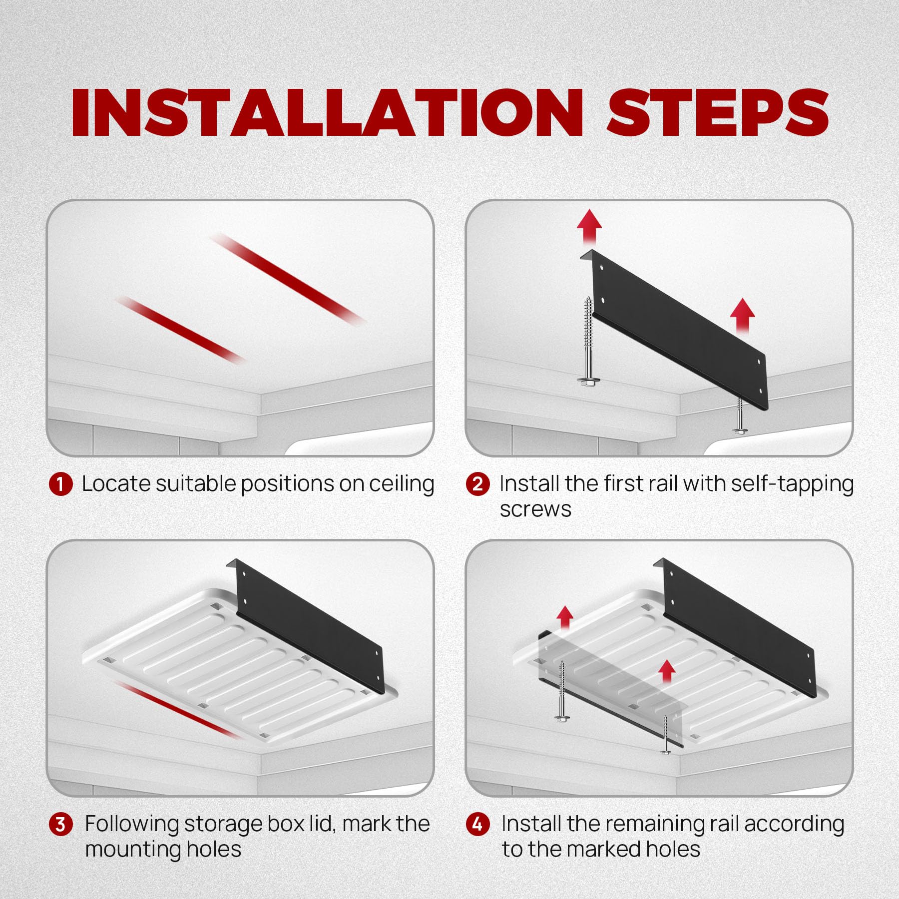 Snapklik.com : Heavy Duty Overhead Garage Storage Rack System ...