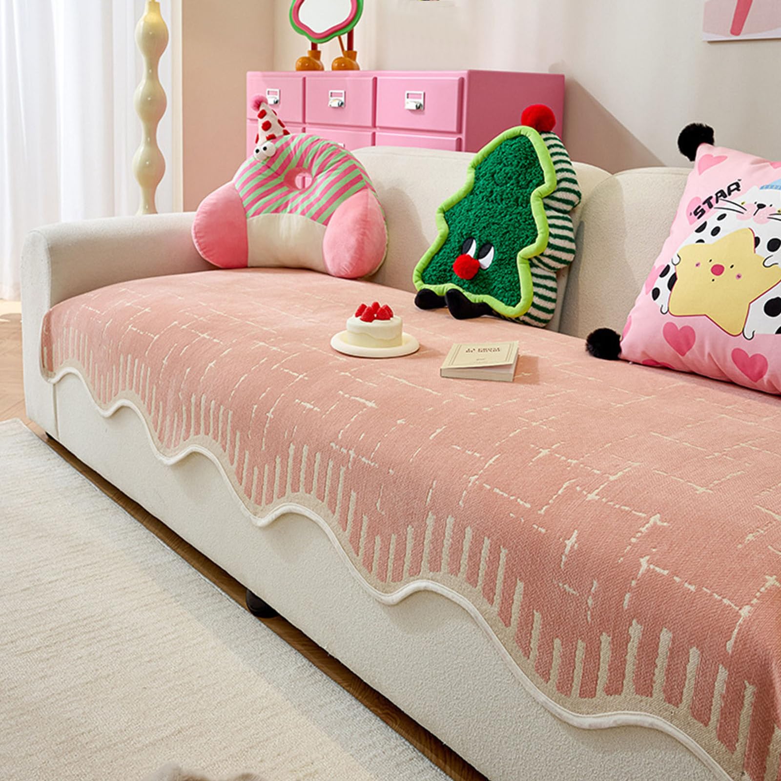 Carotoe E Caroto Vibranting Chenilles Sofa Cushion Slip Proof Bottom Uniqu Shap Comfortabl Hom Decoration Breathabl Sofa Cover