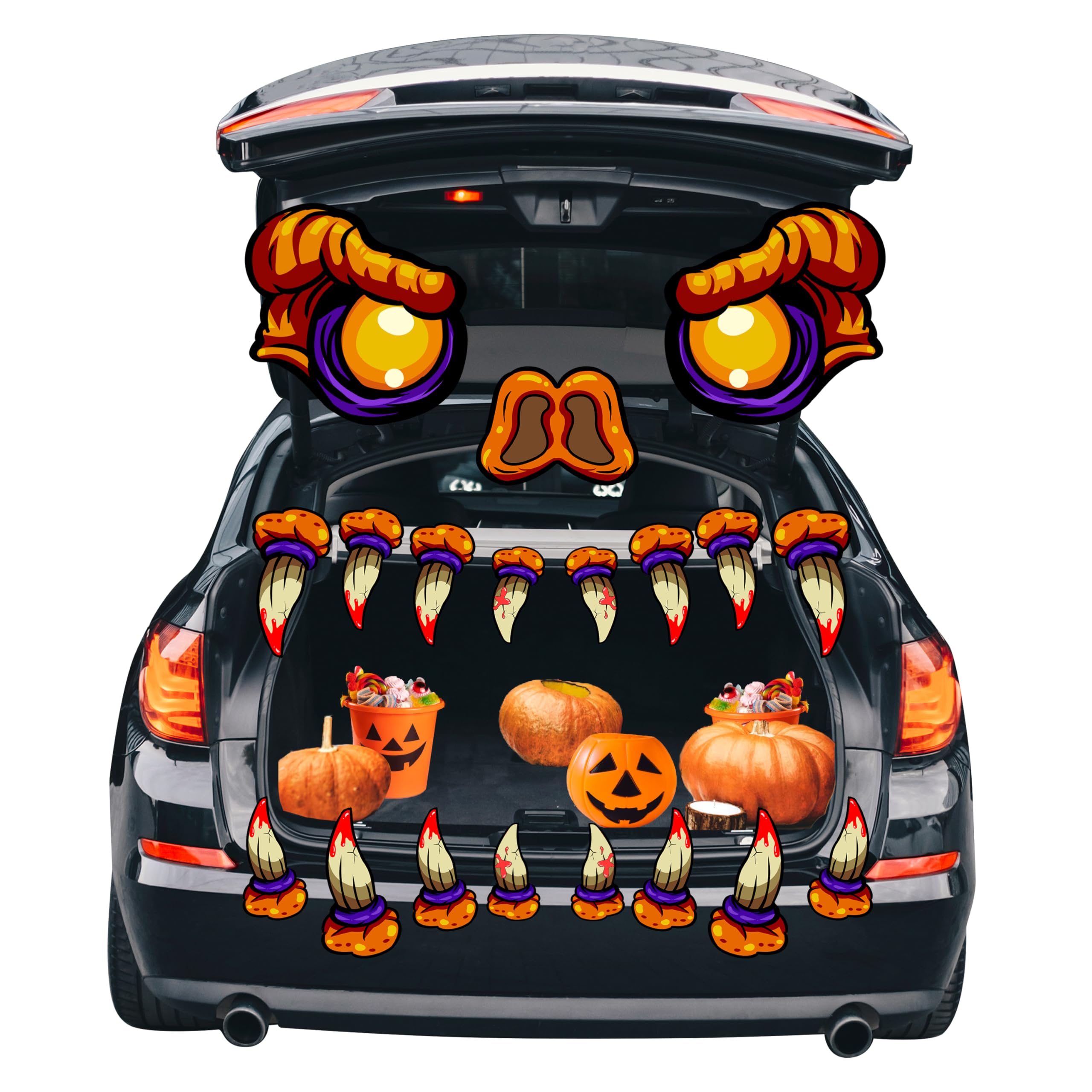 Décoration extérieure pour garage et entrée de maison le soir d'Halloween