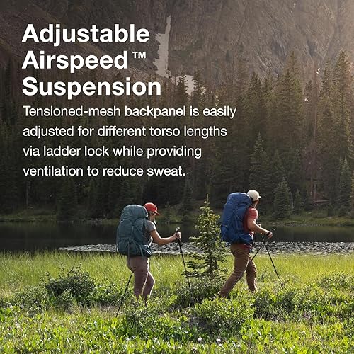 Miniatura 4 de Osprey Rook 65L Mochila de mochilero para hombre, color carbón oscuroforro plateado