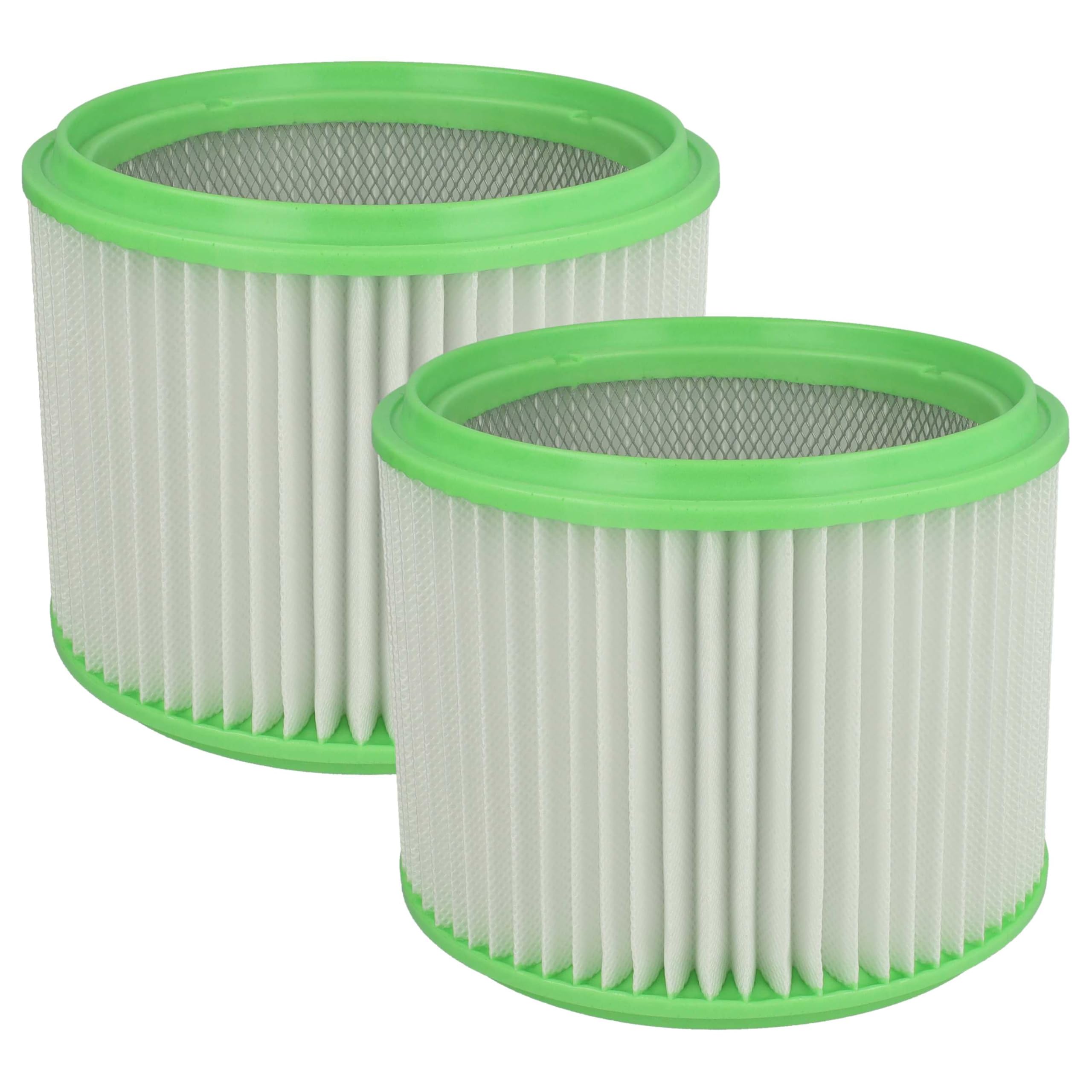 vhbw 2x filtro a pieghe piatte compatibile con Gisowatt ASS 20-35, ASS 20 35 Brico Phenix, ASS 35, ASS 20 aspirapolvere - bianco/verde