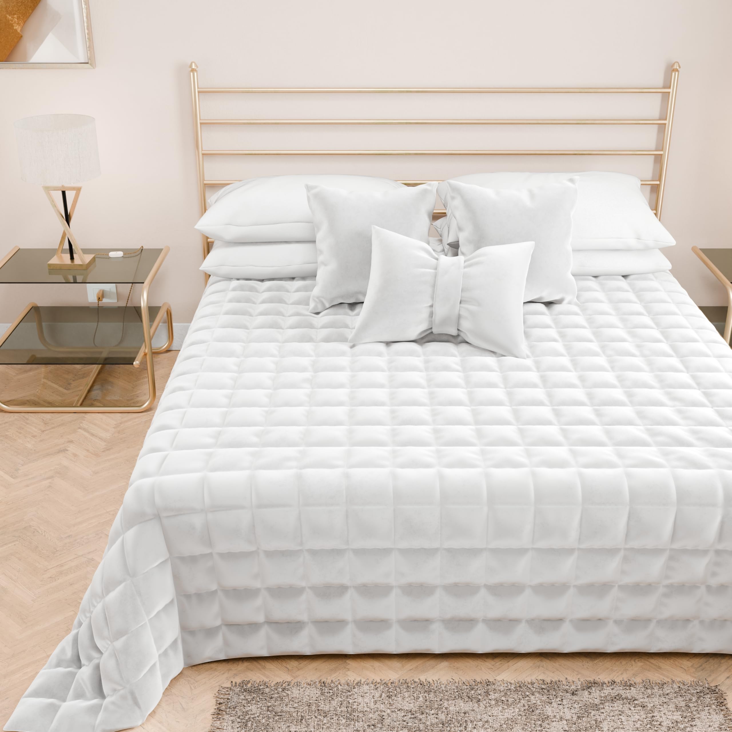 Couette double blanc en velours pour des nuits de mi-saison cosy