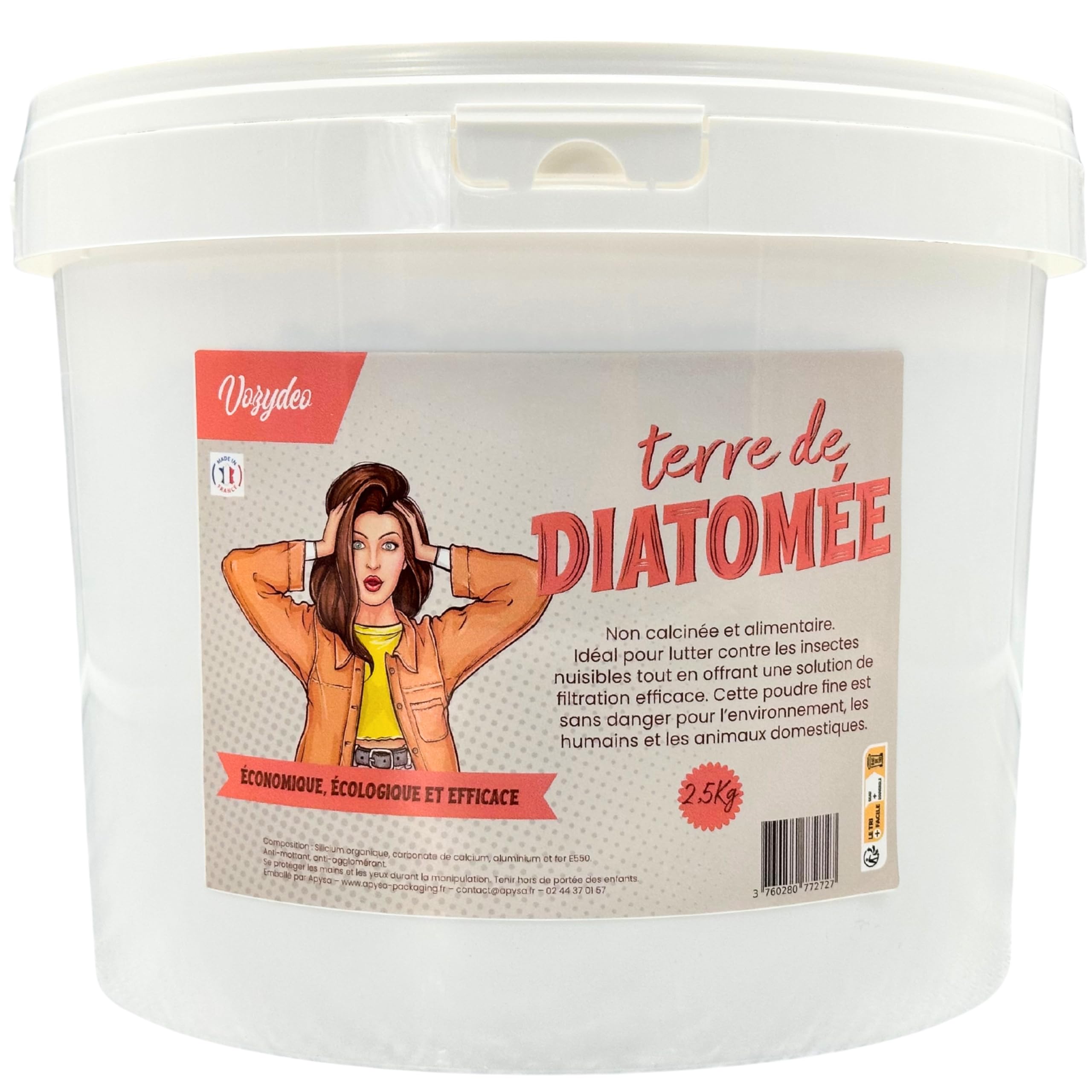 Terre de Diatomée - Sac 2,5 KG - Contre Les Insectes et Parasites - Complément Alimentaire - Vermifuge - Produit Naturel et Economique